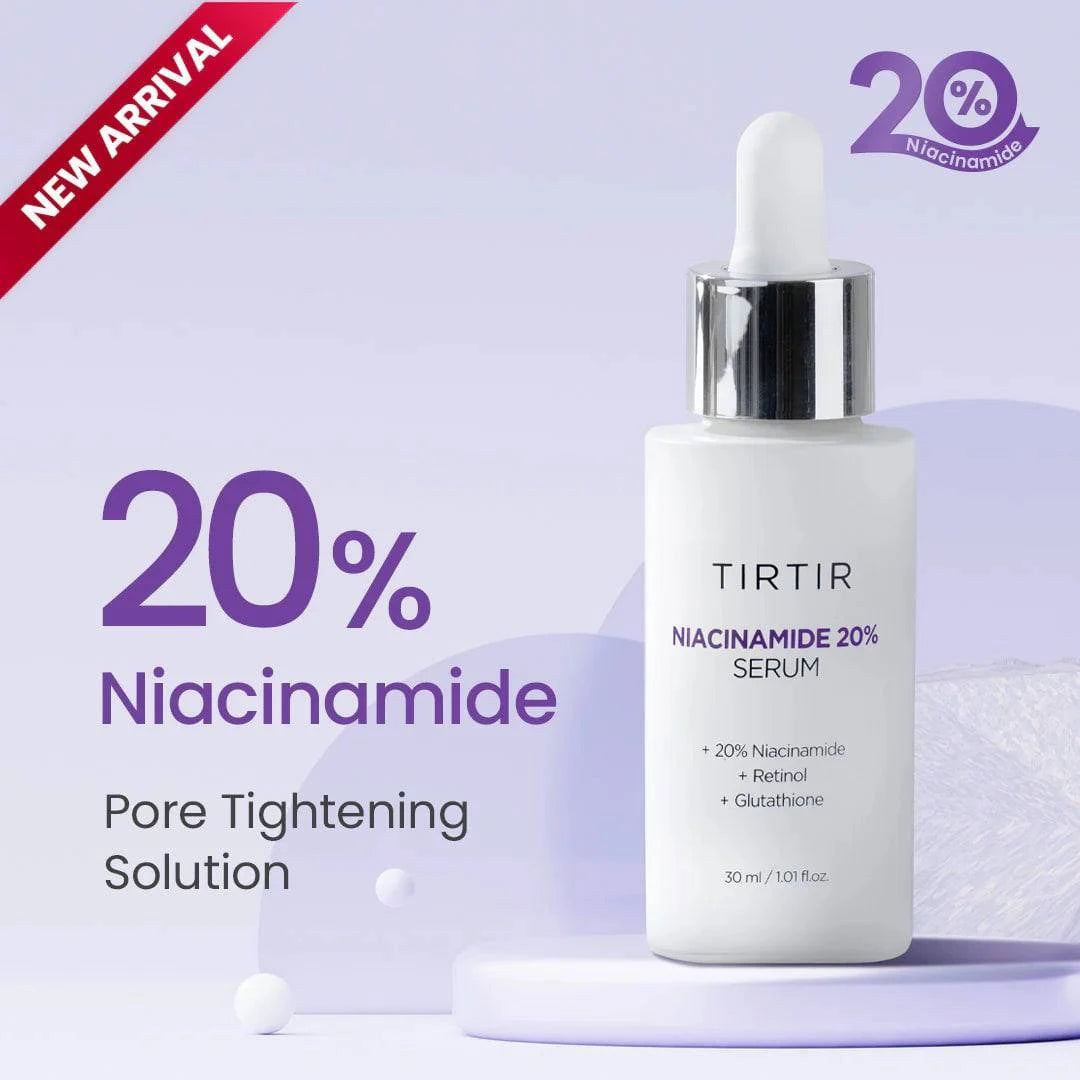 TIRTIR Niacinamide 20% Serum 30mL - Brightening & Hydrating Face Serum for Dark Spots & Acne Scars - Perfect for Daily Skincare Routine & Nighttime Use