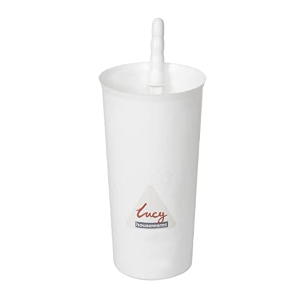 White Toilet Brush and Holder Set - Durable Bathroom Cleaning Tool for Home & Office Use [L569]