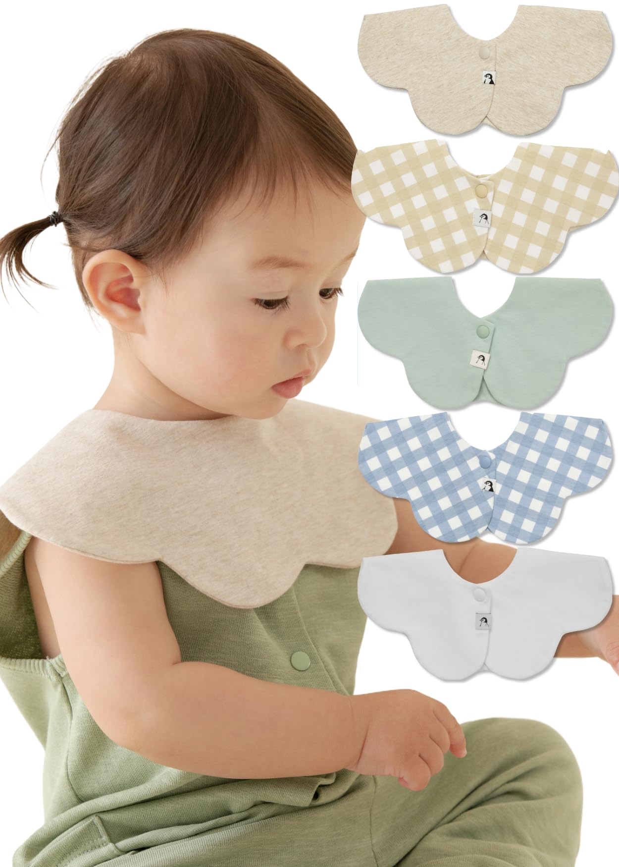 Konny Baby Bibs 5-Pack - 360° Rotating Soft & Absorbent Bandana Drool Bibs for Boys & Girls - Essential Baby Feeding & Drool Protection for Mealtime, Playtime & Teething