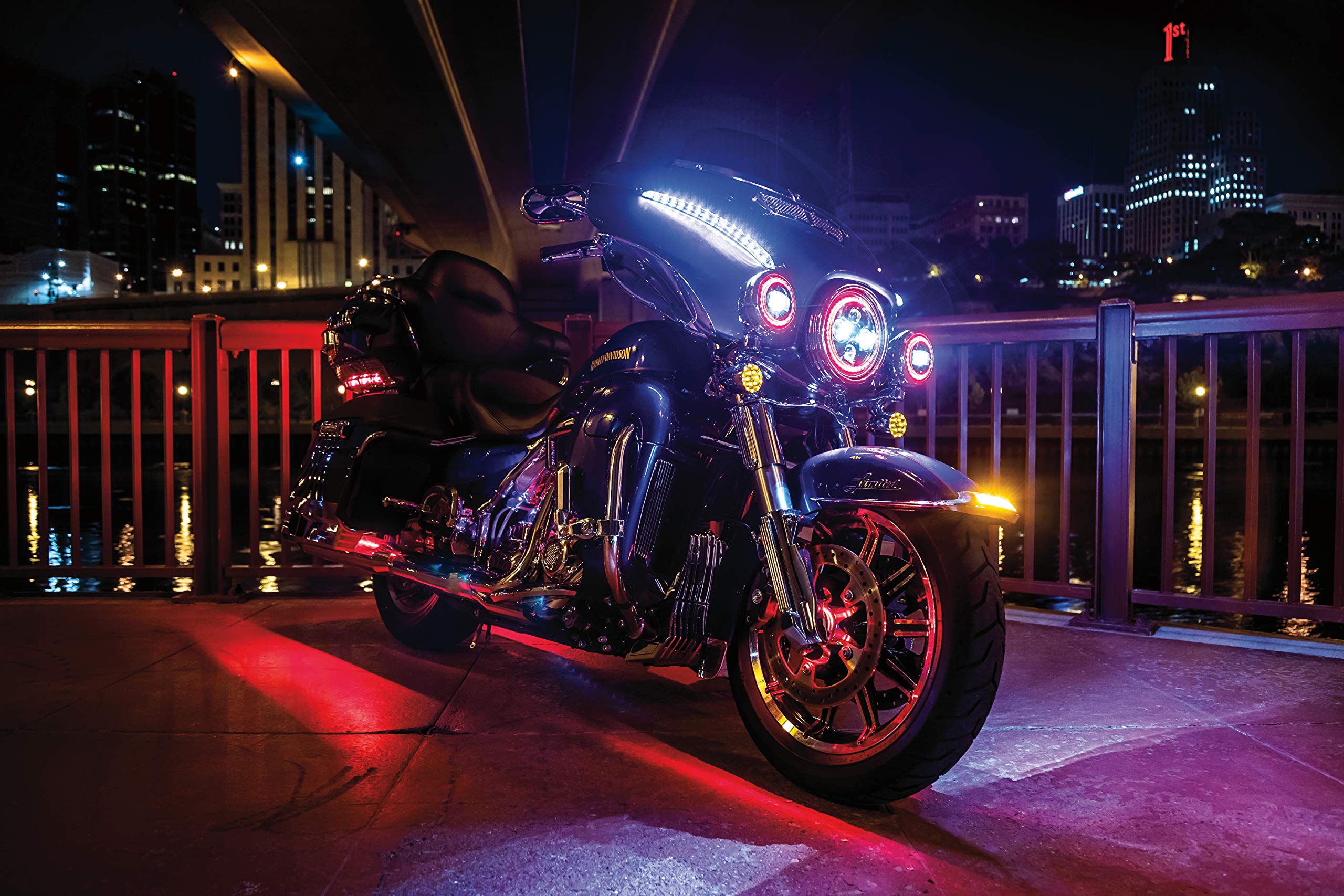 Kuryakyn 2806 Bluetooth LED Motorcycle Wheel Lights - Prism+ Smart Control for Harley-Davidson 1.3