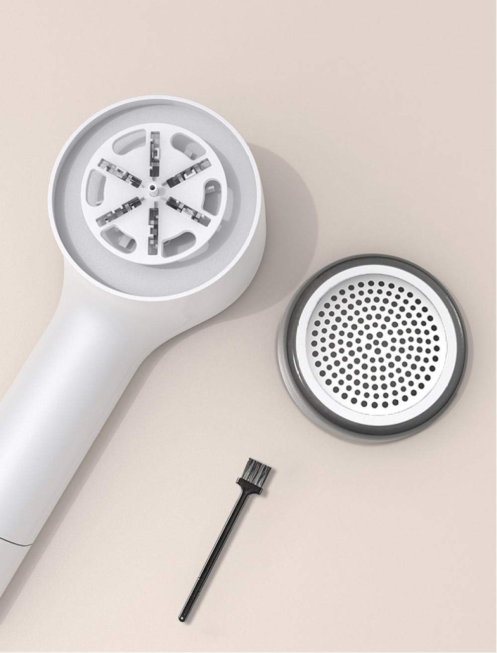 Rechargeable Fabric Shaver & Lint Remover for Clothes, Sweaters, Wool - White with 3 Replacement Blades | Portable Pilling Trimmer for Home & Travel Use