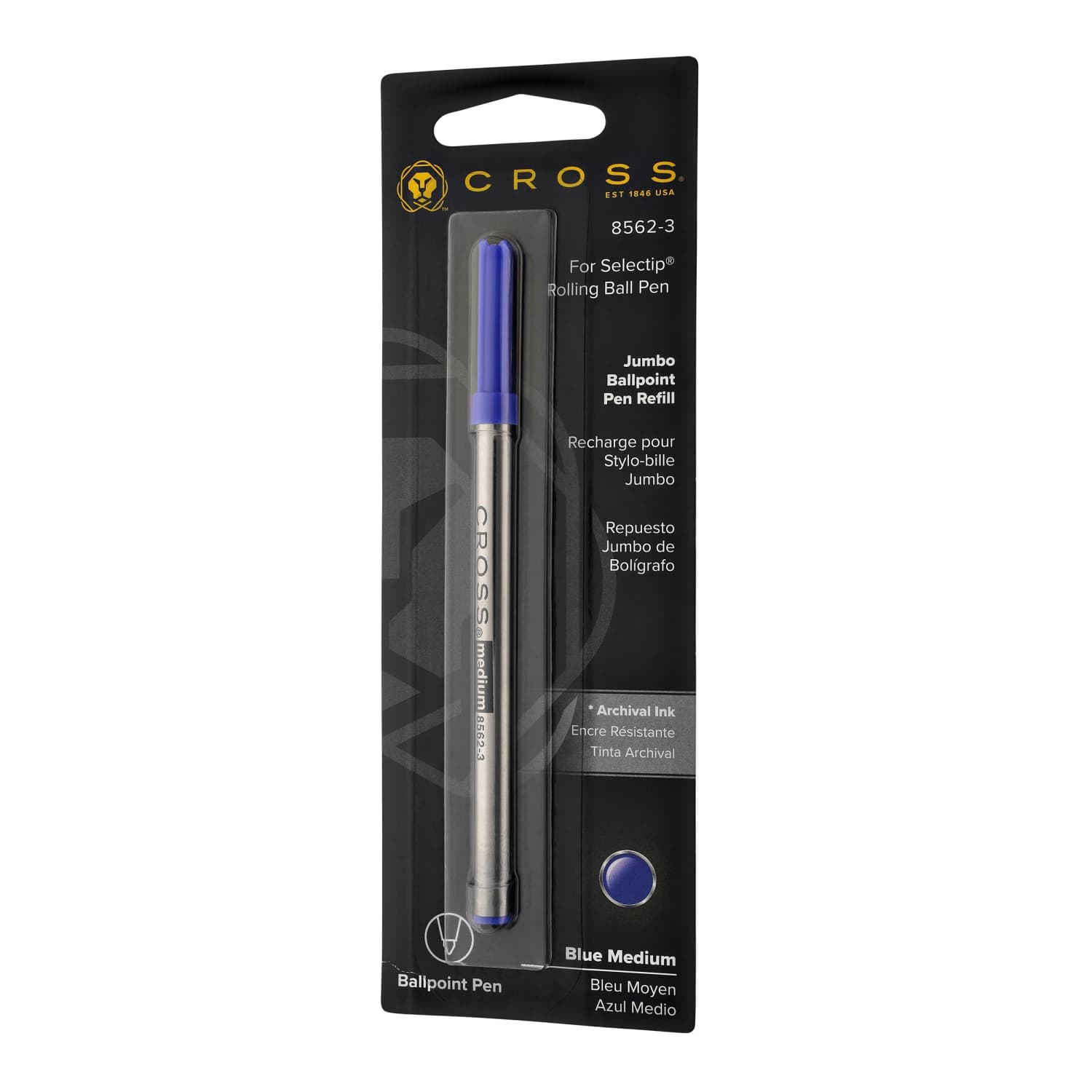 Cross Selectip Jumbo Ballpoint Pen Refill - Blue Ink, Medium Point (1.0mm) - Smooth Writing for Office, School & Everyday Use - Compatible with Most Ballpoint Pens