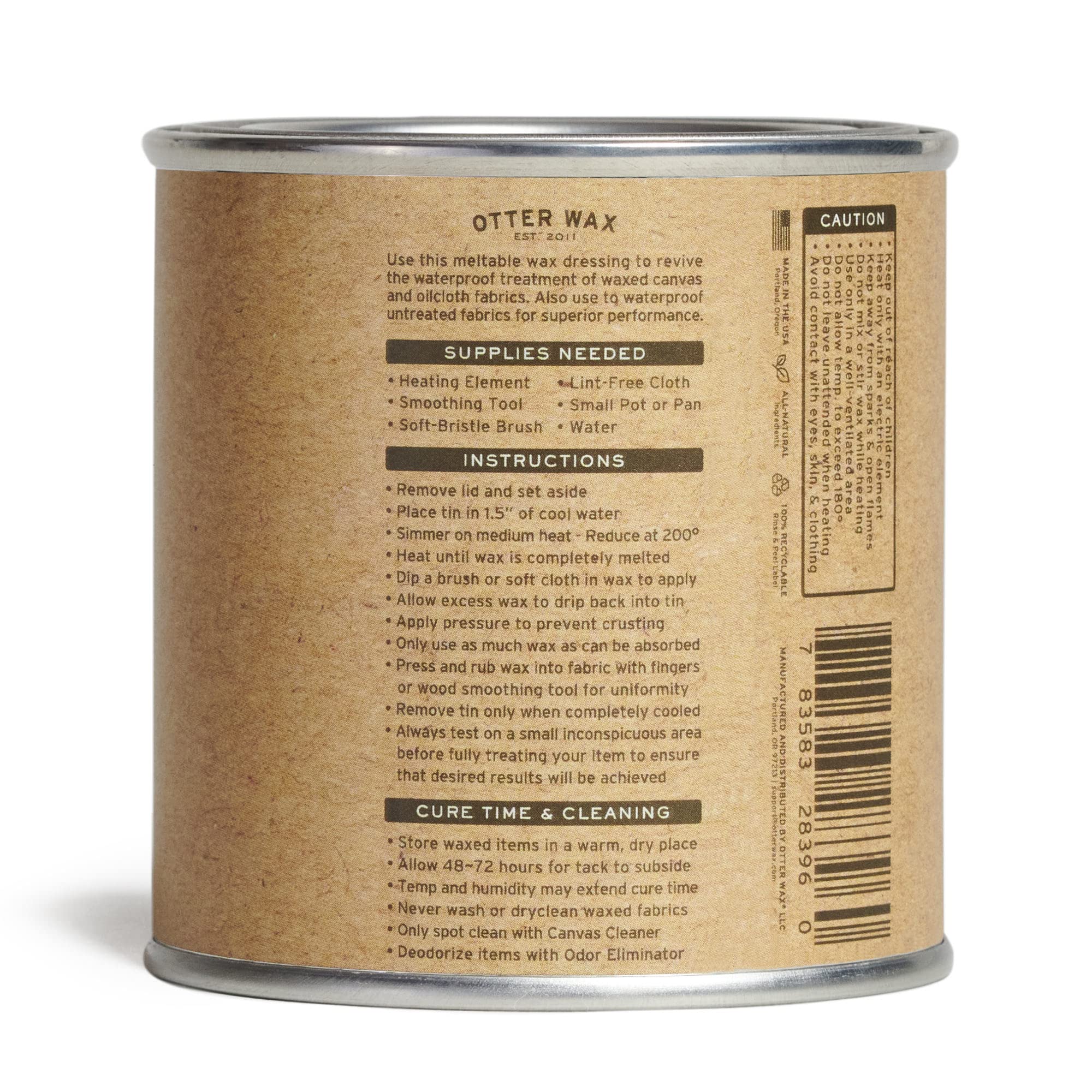 Otter Wax Heat-Activated Fabric Dressing - 1/2 Pint All-Natural Water Repellent Wax for Jackets, Boots & Outdoor Gear | Made in USA | Perfect for Waterproofing & Protecting Leather, Canvas & Denim