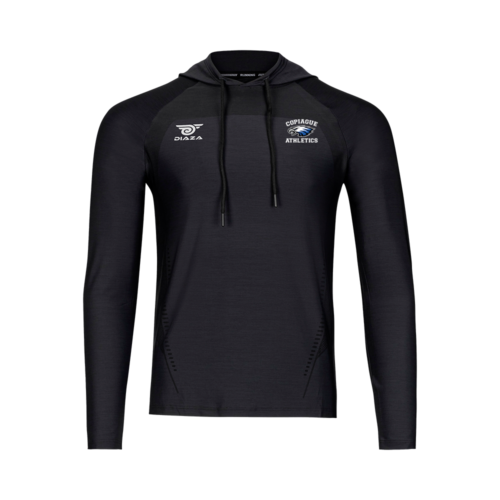 Copiague Athletics Men's Long Sleeve Performance Shirt - Black - Moisture Wicking & Breathable for Workouts, Running & Gym Training