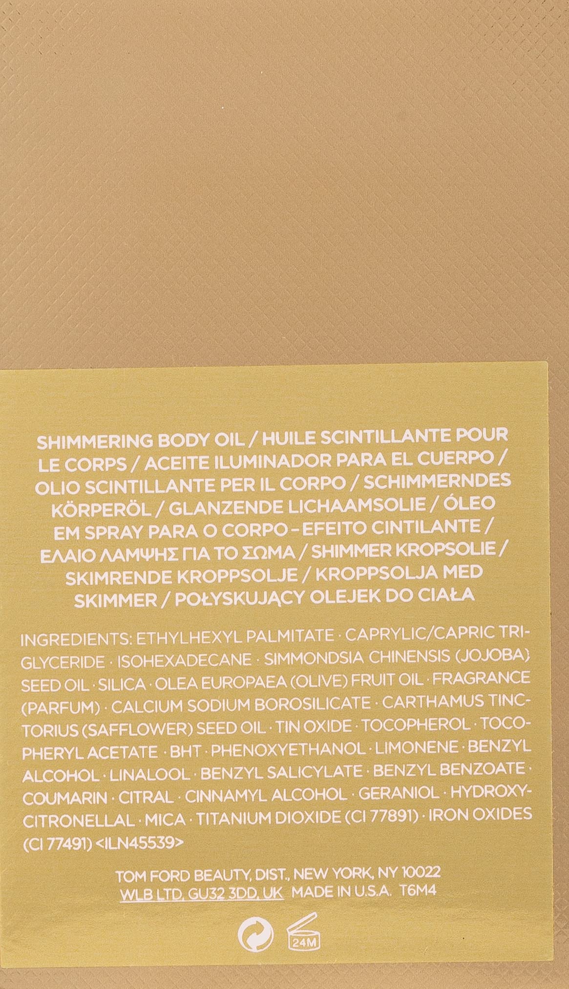 Tom Ford Soleil Blanc Rose Gold Shimmering Body Oil - Unisex Luxury Moisturizer, 3.4 oz | Hydrating & Glowing Skin Care for Day & Night, Beach & Special Occasions