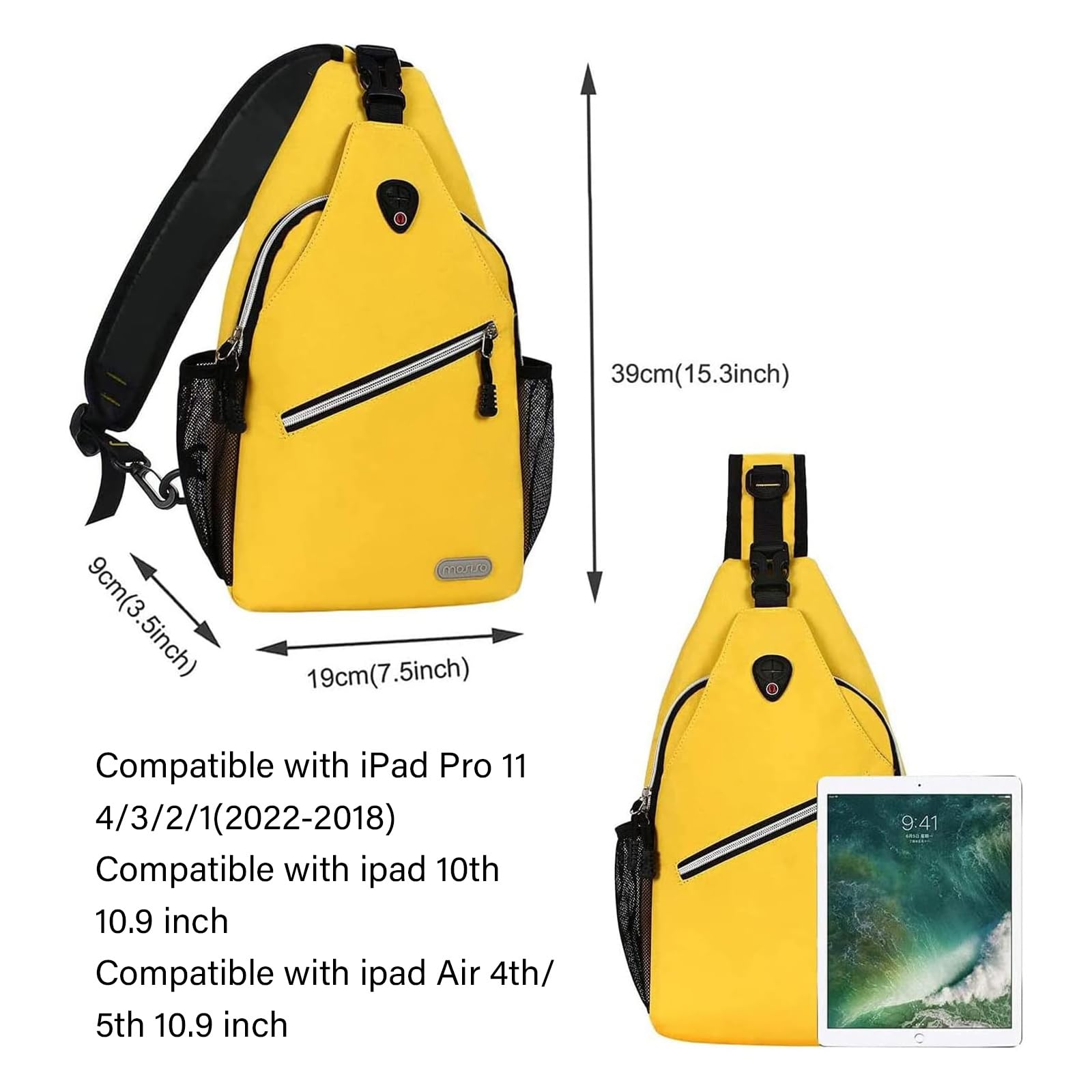 MOSISO Sling Backpack for Men & Women - Waterproof Crossbody Shoulder Bag, Lightweight Travel Hiking Daypack for Outdoor Activities, Gym, Work & School