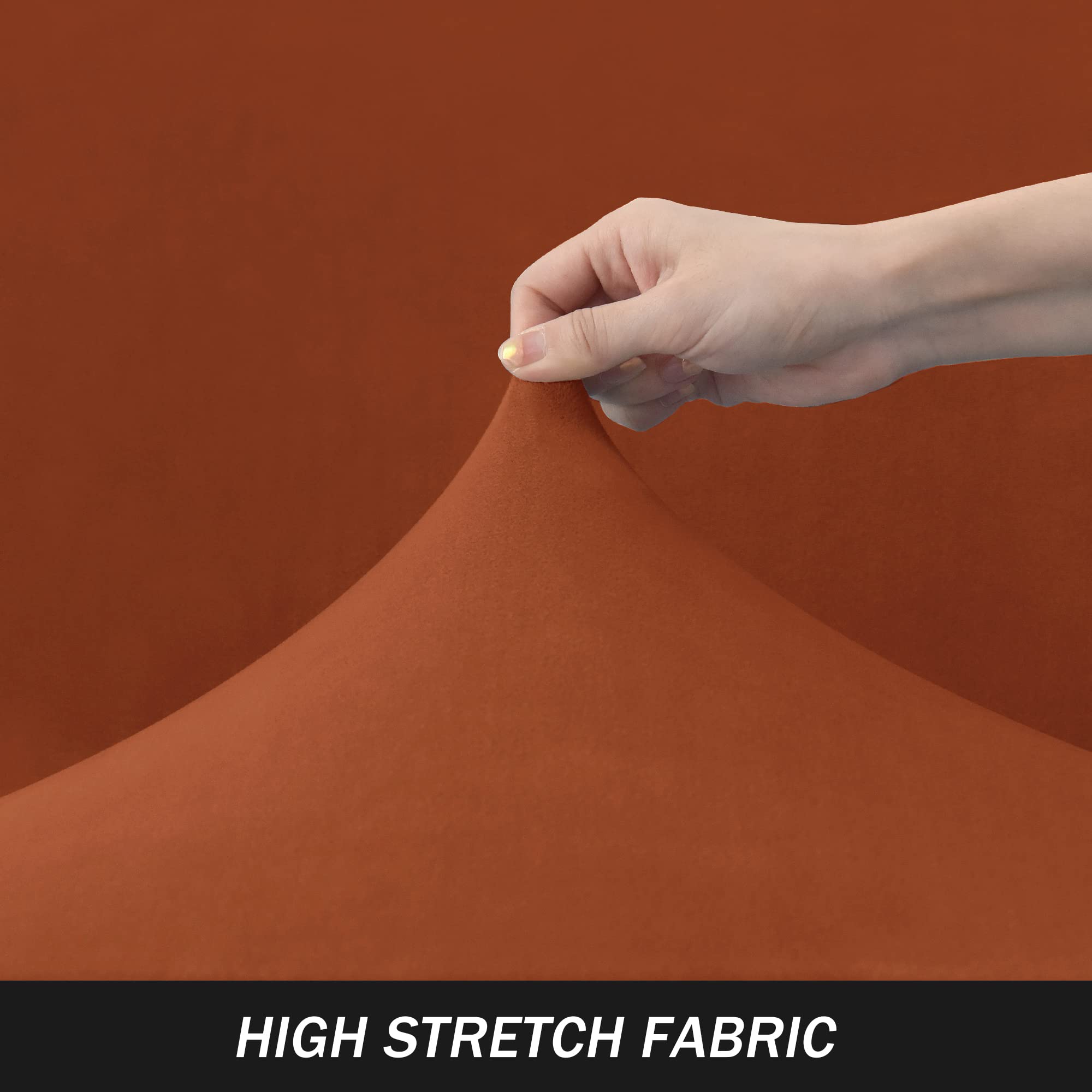 Ultra Soft Velvet Stretch Sofa Slipcover - Pet & Kid Friendly Furniture Protector Couch Cover (Red Brown, Medium) | Perfect for Living Room, Family Room & Home Decor