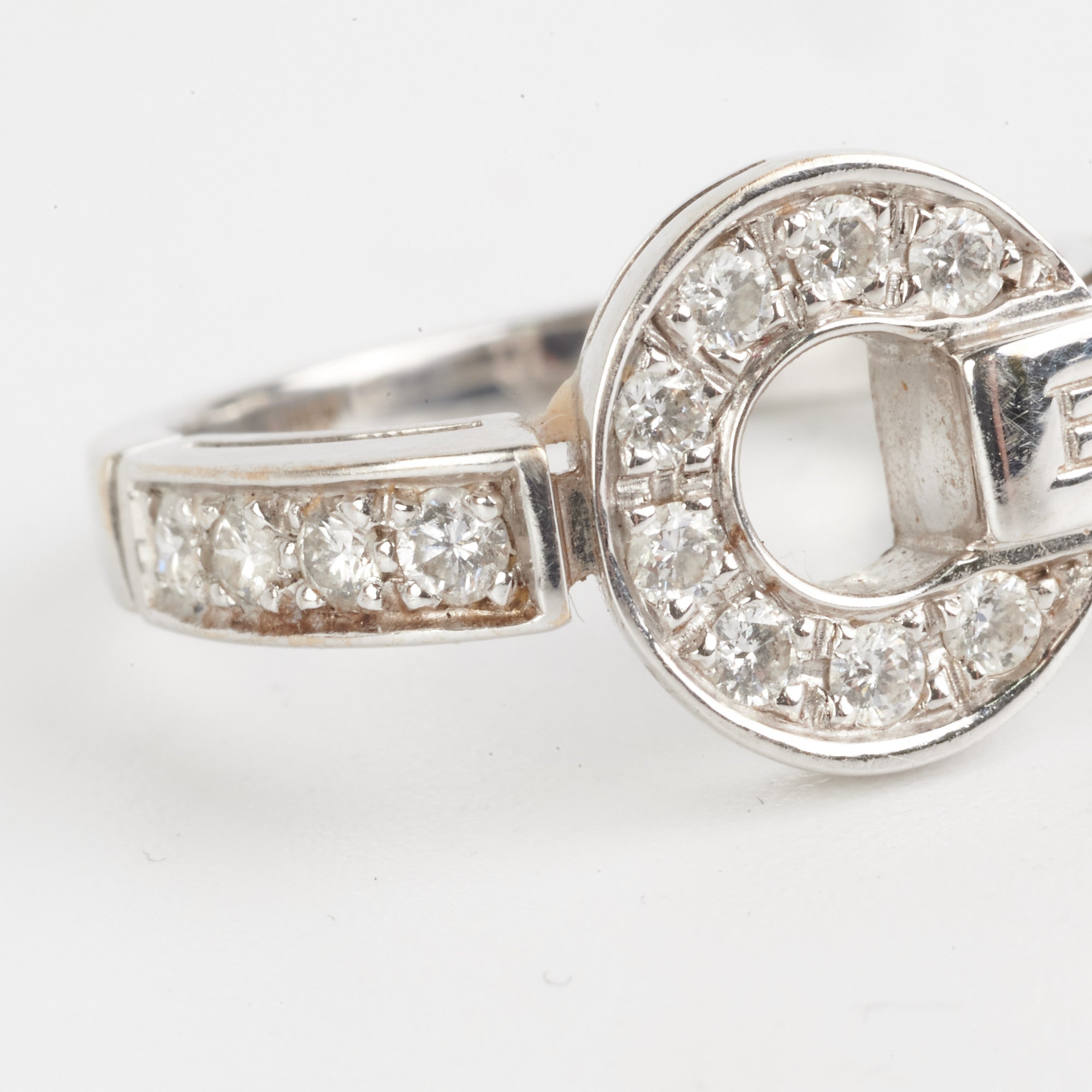Bvlgari 18kt White Gold Diamond Pave Ring Size 51 - Elegant Luxury Jewelry for Weddings, Anniversaries & Special Occasions