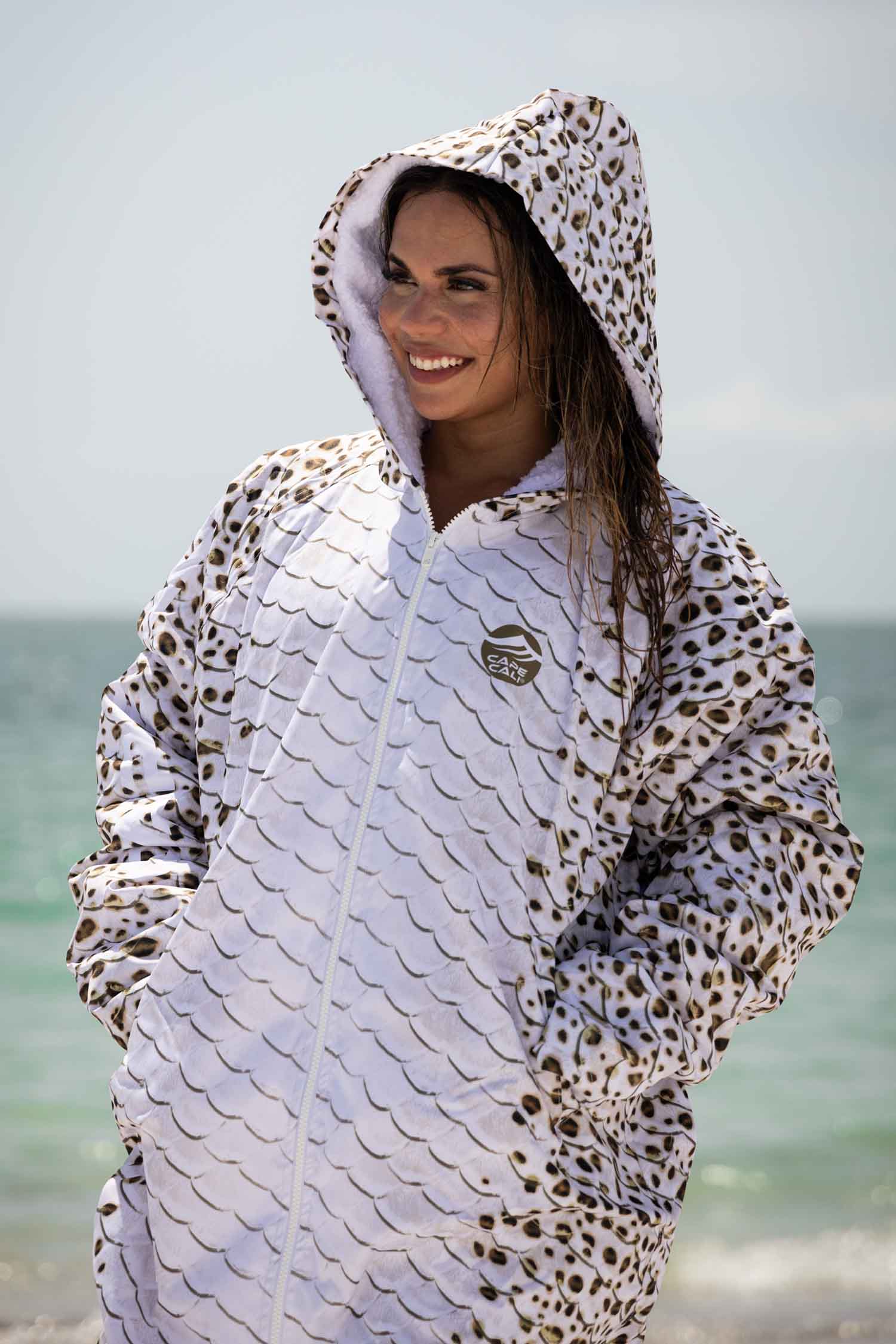Leopard Shark Print Waterproof Adventure Parka Jacket for Men & Women - Outdoor Hiking, Camping, Fishing & Winter Sports