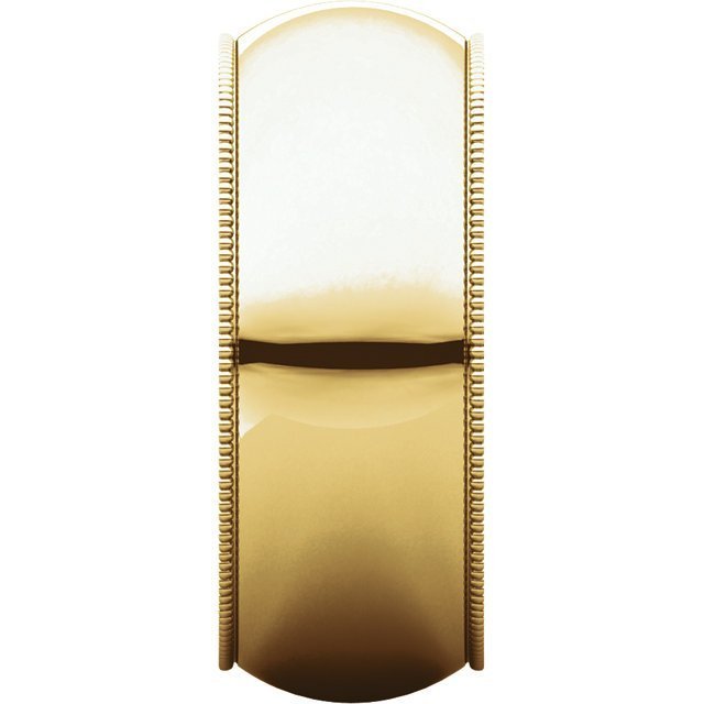 14K Gold 8mm Milgrain Wedding Band for Men - Classic Comfort Fit Ring for Engagement, Anniversary & Special Occasions