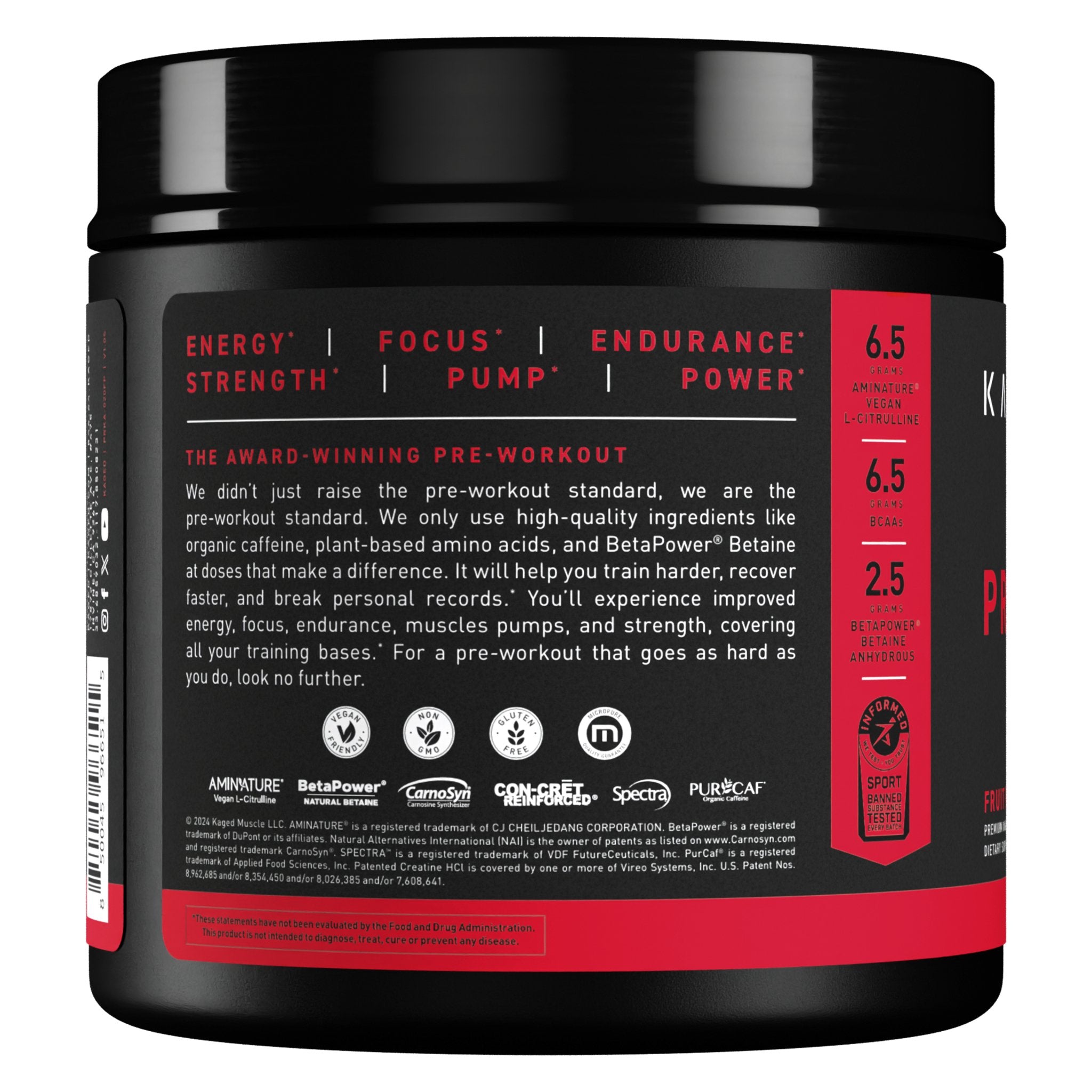 Kaged Pre Workout Supplement - Boost Energy, Focus & Performance for Gym & Fitness Training | Best for Athletes & Bodybuilders