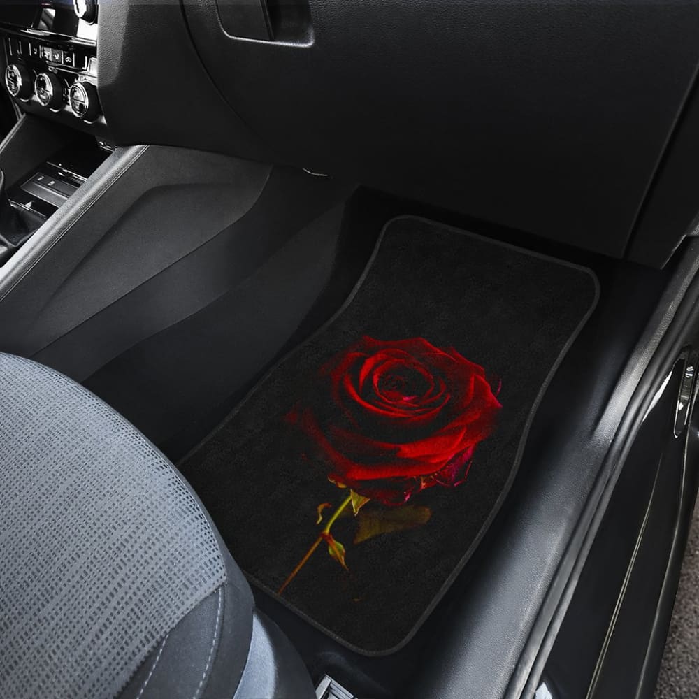 Premium Black Car Floor Mats with Elegant Red Rose Design - All-Weather Protection for Sedans, SUVs & Trucks - Perfect for Daily Commute & Road Trips