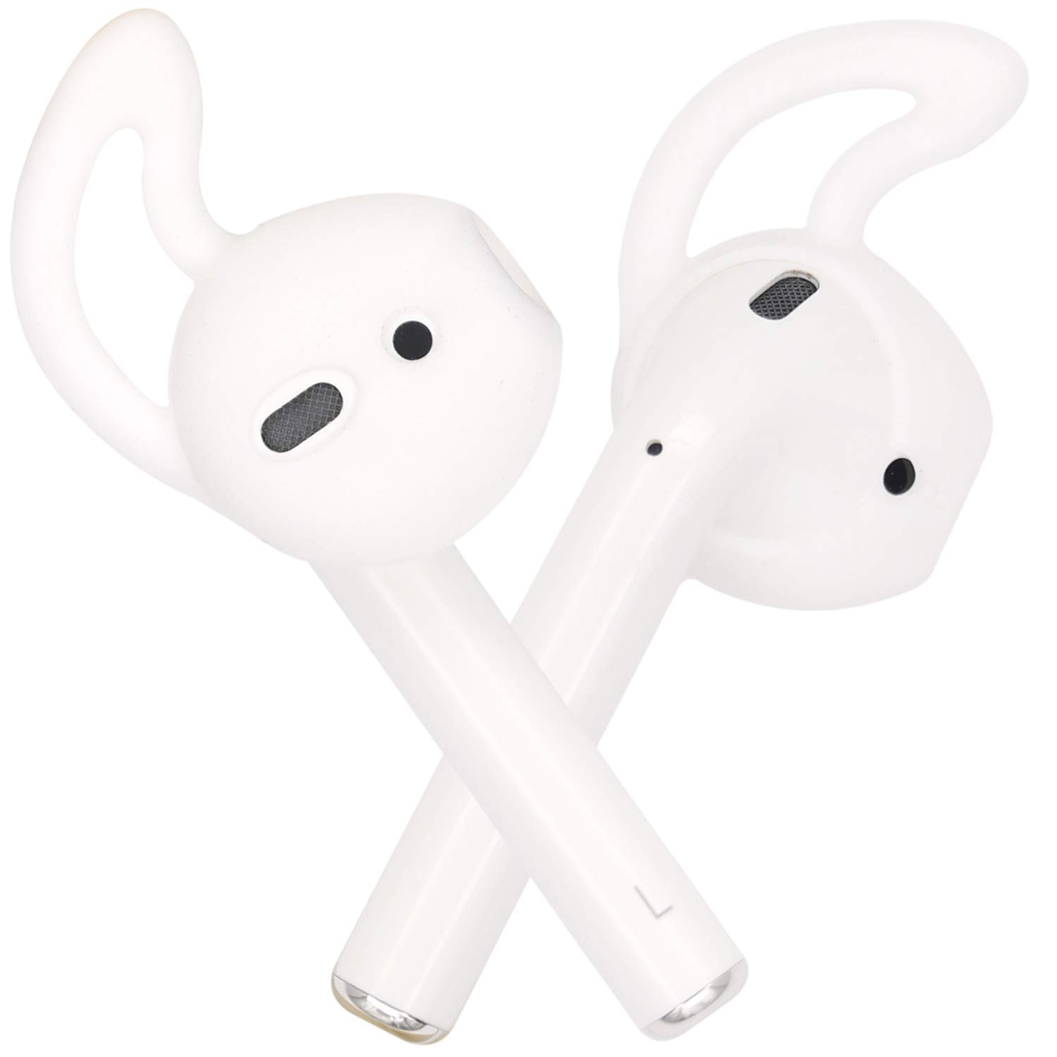 Anti-Slip Silicone Ear Tips for AirPods 1 & 2 - 3 Pairs (White/Black/Green) - Perfect for Sports & Workouts