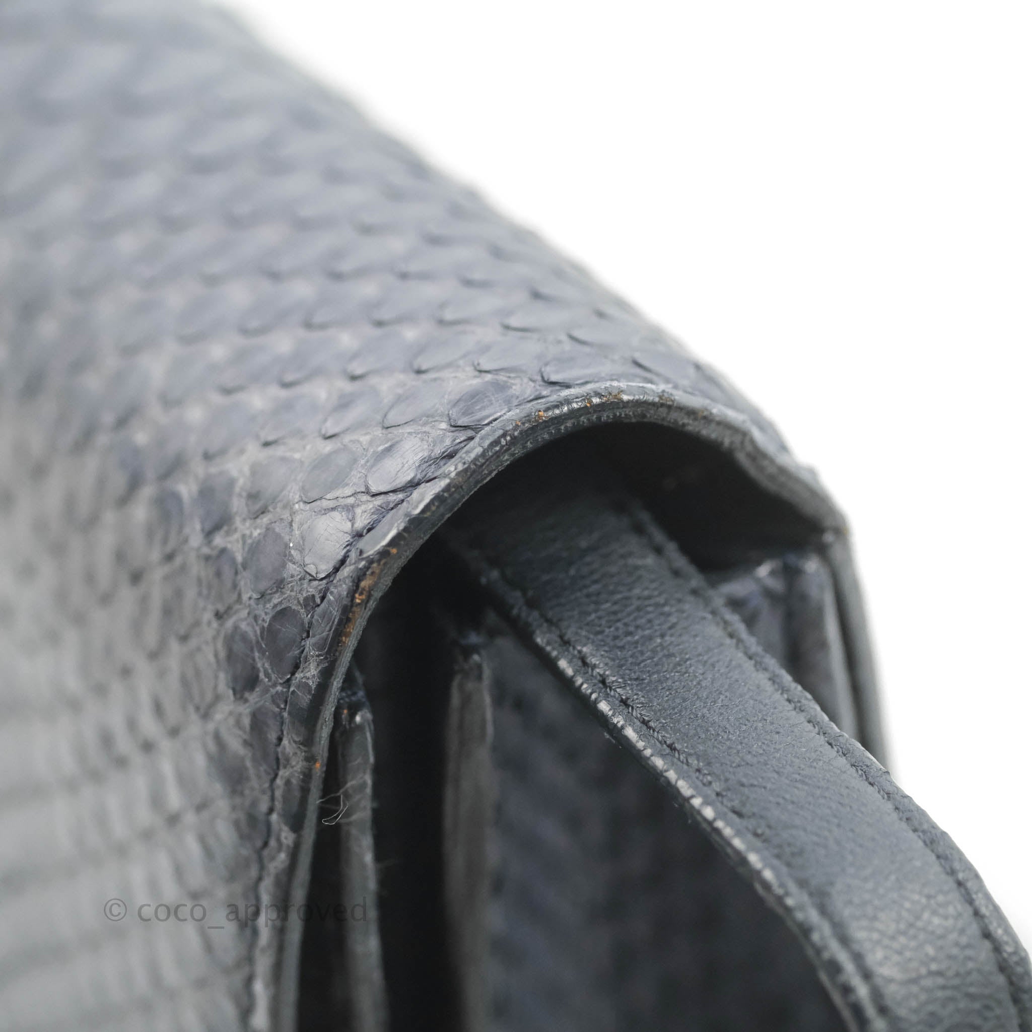 Celine Medium Classic Box Bag in Grey Blue Python Leather with Gold Hardware - Perfect for Work, Travel & Evening Events