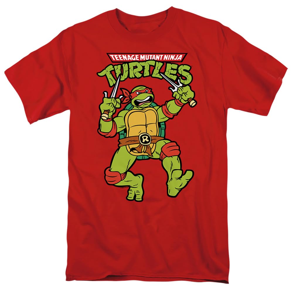 Popfunk Classic TMNT Teenage Mutant Ninja Turtles Unisex Adult T-Shirt - Retro Raphael Graphic Tee for Men & Women | Casual Wear, Cosplay, and 90s Nostalgia Fashion