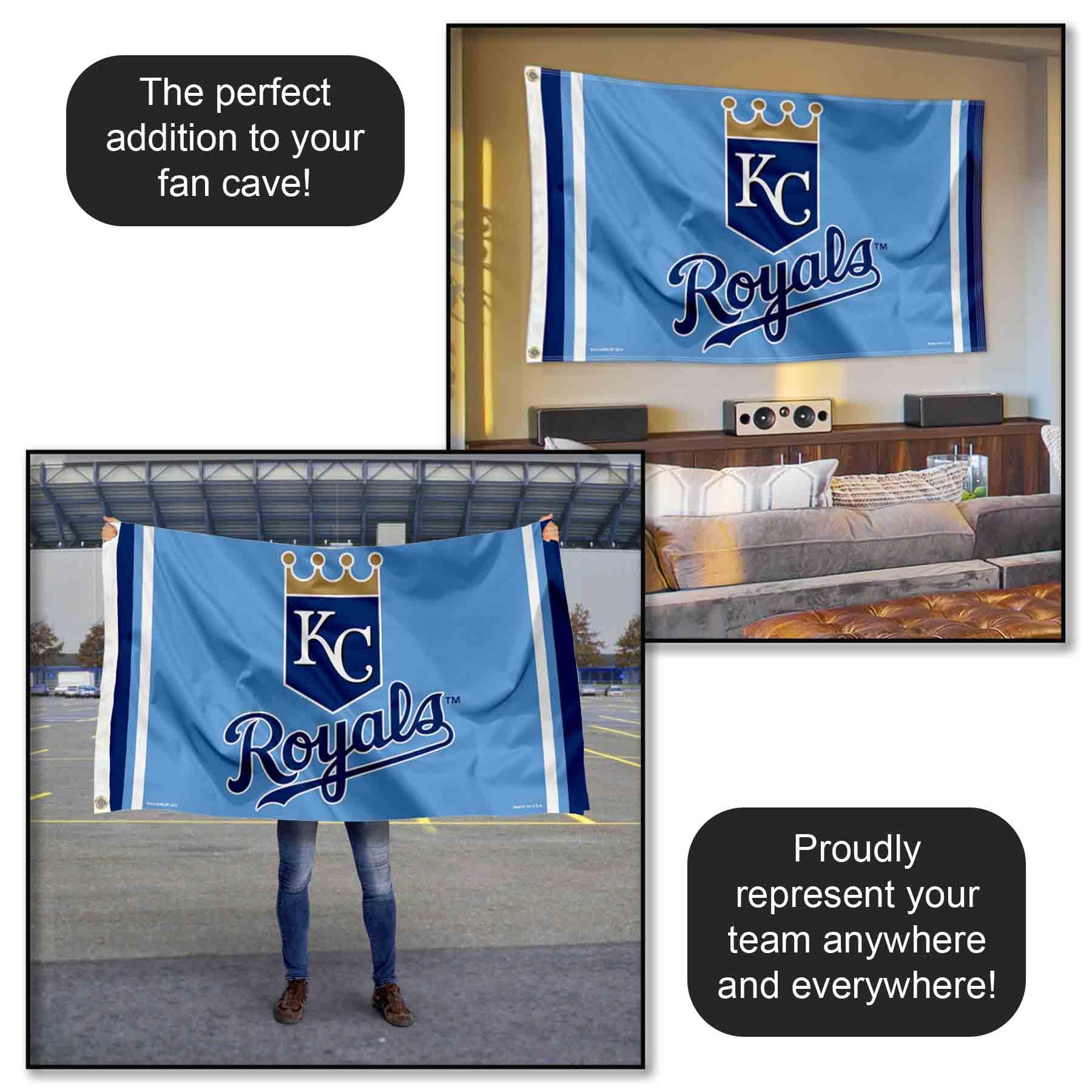 WinCraft Kansas City Royals Powder Blue Flag and Banner - Officially Licensed MLB Team Decor for Home, Office, Game Day & Tailgating