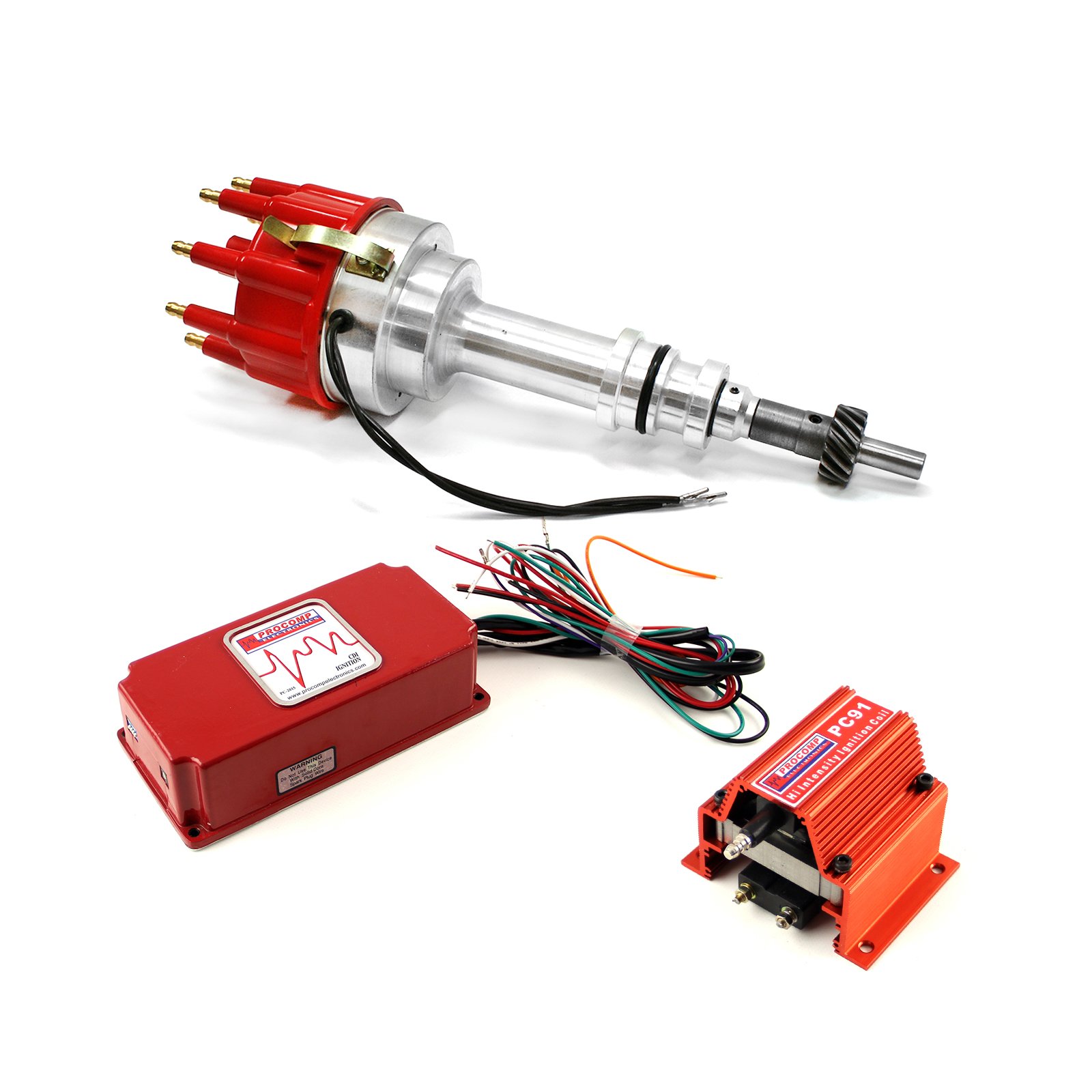 Speedmaster PCE385.1022 Pro Billet Distributor & 6AL CDI Ignition Coil Kit for Ford 351W Windsor - High Performance Engine Upgrade for Racing & Street Use
