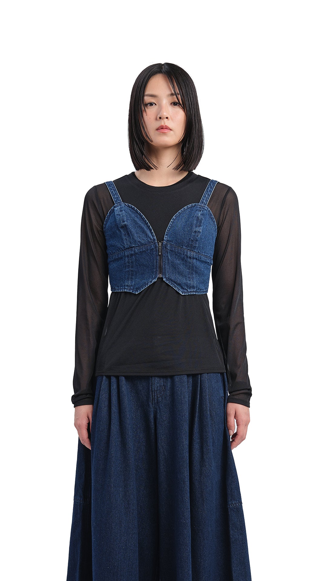 Women's Denim Bustier Top - Vintage Inspired Corset Style for Casual & Party Wear | Perfect for Layering, Date Nights & Music Festivals