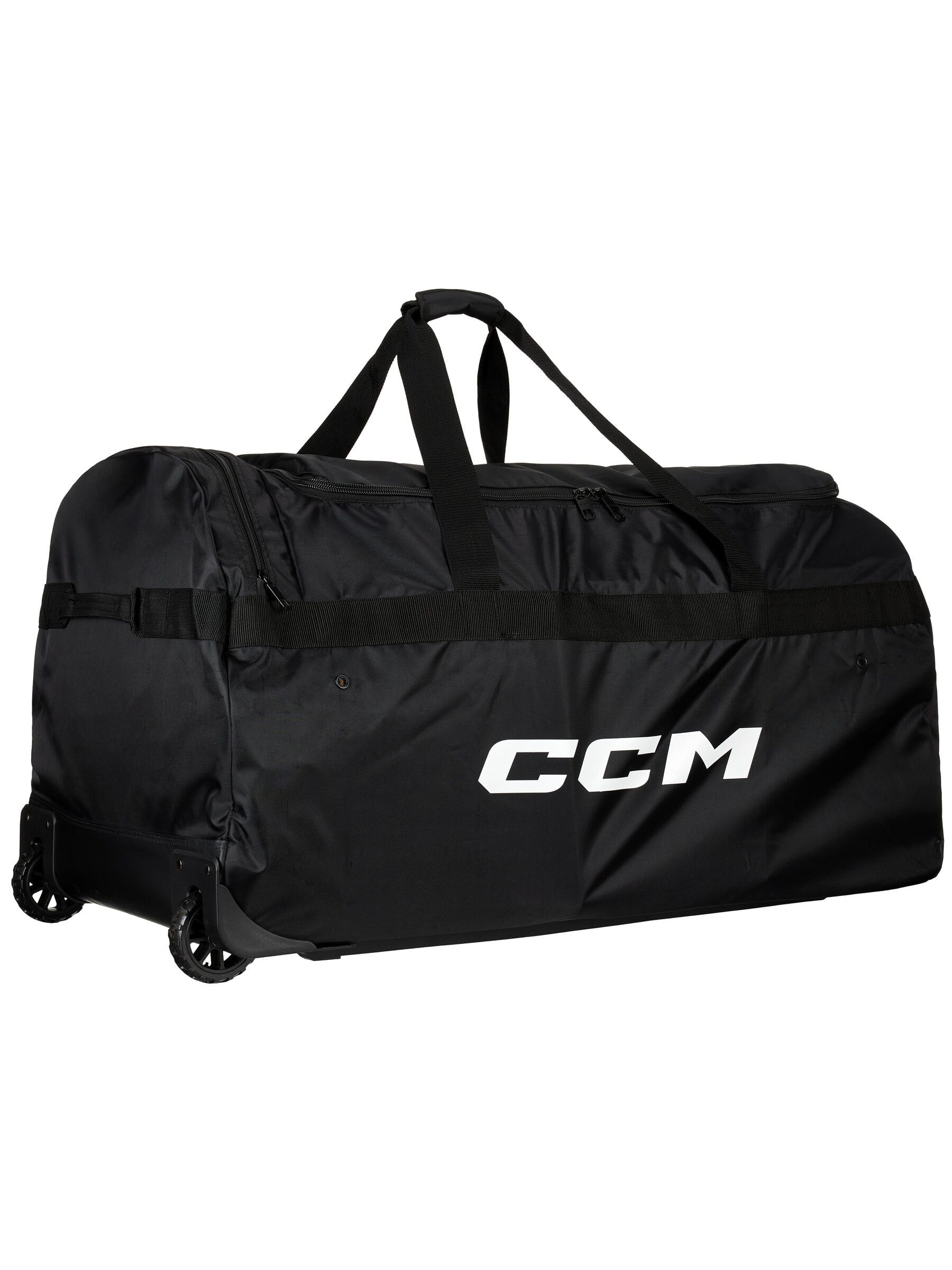 CCM 470 Wheeled Hockey Bag - Large Durable Hockey Equipment Bag with Wheels for Easy Transport - Perfect for Travel, Games & Practice (Black)