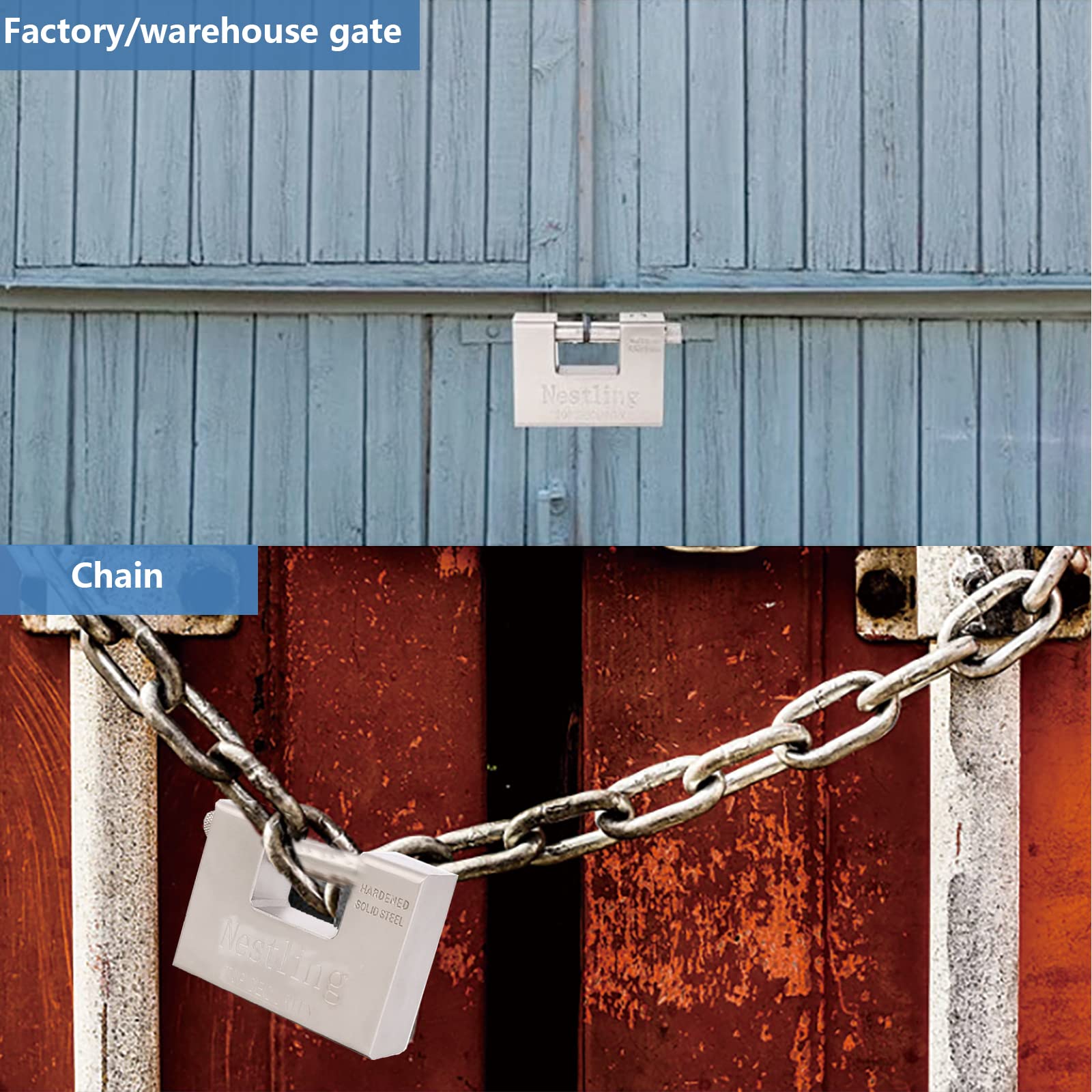 94mm High Security Padlock with 5 Keys - Heavy Duty 1.1KG D-Shaped Solid Brass Outdoor Lock for Garage Doors, Storage Containers, Sheds, Gates & Warehouses | Weatherproof & Anti-Theft Protection for Home & Business Security