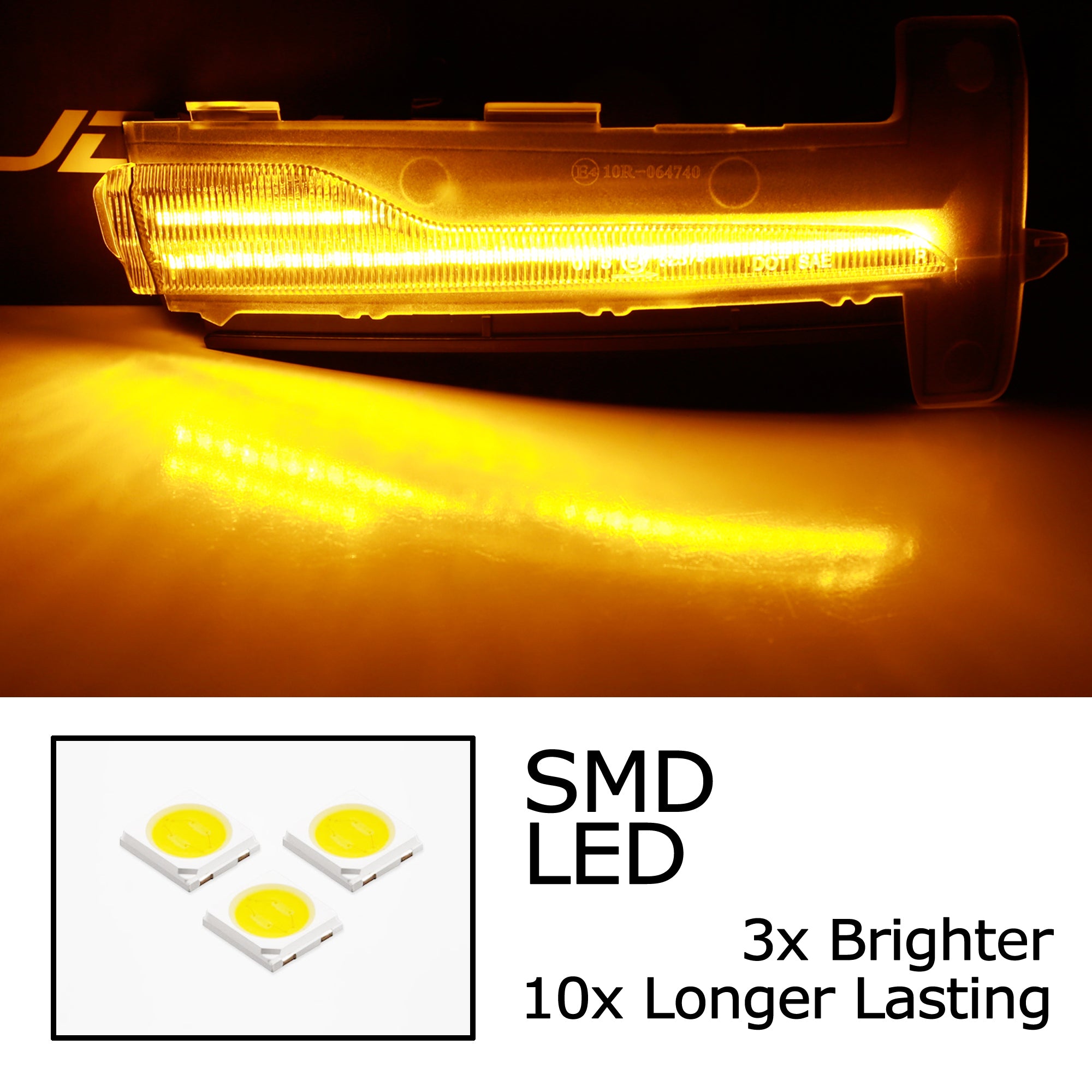Clear Lens Sequential LED Side Mirror Turn Signal Lights for 2014-2017 Volvo XC60 - Enhanced Safety & Style for Night Driving & Parking