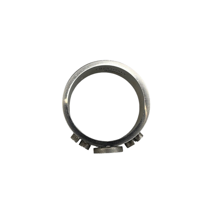 Maison Margiela 11 Logo Band Matte Silver Ring - Stylish Unisex Fashion Jewelry for Everyday Wear & Special Occasions