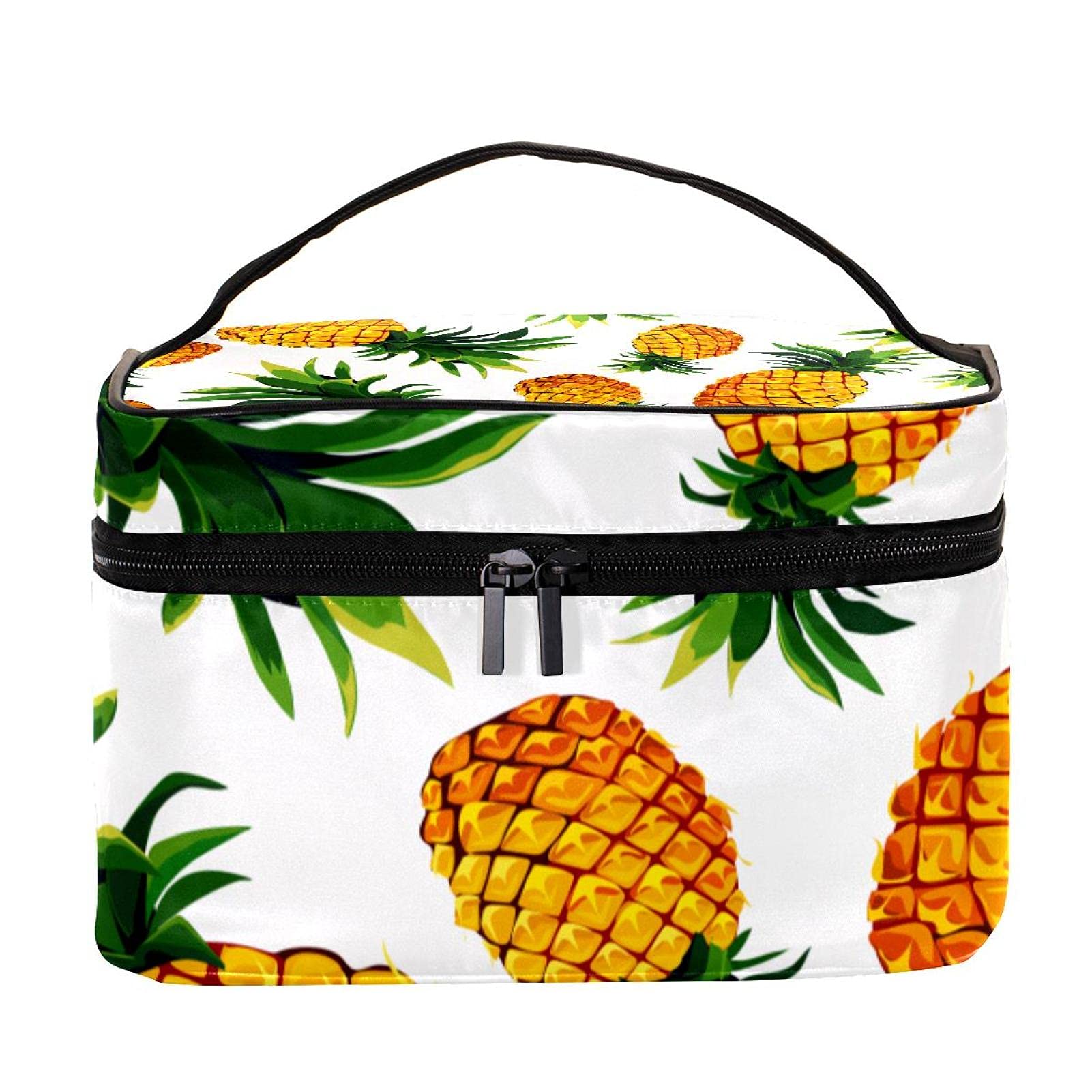Large Pineapple Travel Makeup Bag - Waterproof Cosmetic Organizer with Zipper for Women & Girls | Perfect for Vacation, Gym, Beach Trips & Daily Essentials Storage