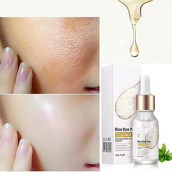 White Rice Serum for Face - Brightening & Pore Minimizing Treatment | Exfoliating Rice Cream for Skin Care | Dark Spot Remover & Skin Whitening | Perfect for Daily Skincare & Night Routine