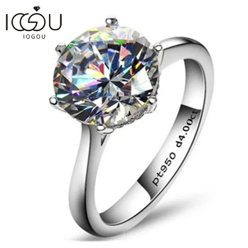 IOGOU 2.4ct Moissanite Engagement Ring for Women - 925 Sterling Silver Solitaire Wedding Band with GRA Certificate | Elegant Proposal, Anniversary & Bridal Jewelry Gift