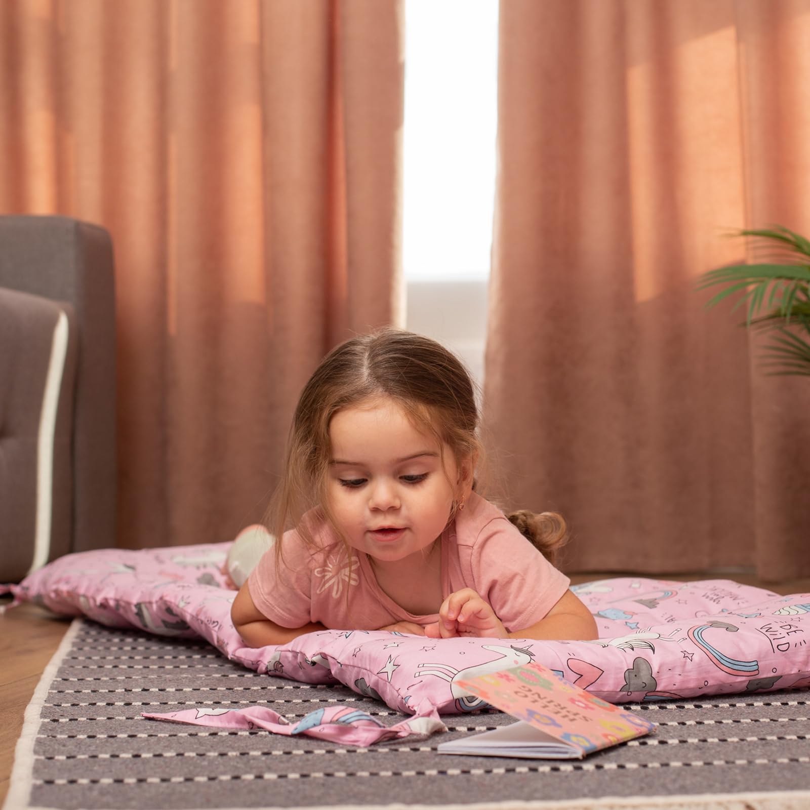**Wooden Climbing Arch Cushion for Toddlers - Soft Play Floor Pillow, Handmade Kids Furniture (Pink Kingdom) - Perfect for Indoor Playrooms, Montessori Learning & Safe Toddler Activities**