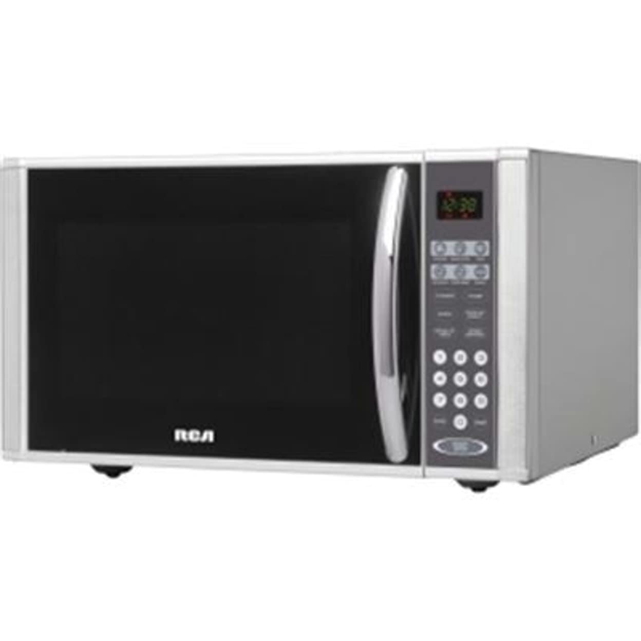 RMW1138 1000W Stainless Steel Microwave Oven - Compact Countertop Microwave with 10 Power Levels & Auto Cook Functions for Kitchen, Dorm, Office (Silver)