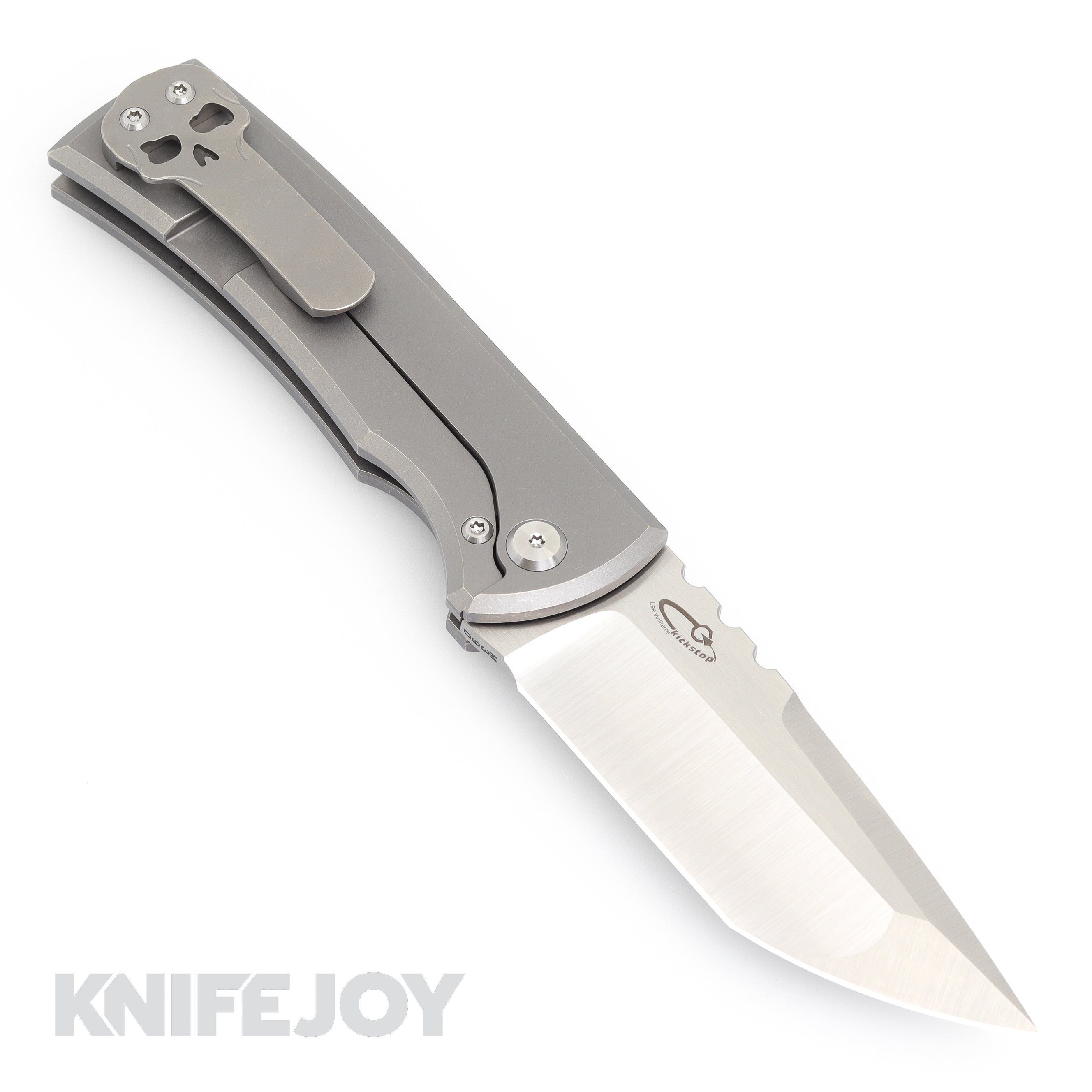 Chaves Knives Redencion 229 Framelock Folding Knife - Lee Williams Kickstop Tanto Blade, Full Stonewashed Titanium Handles - EDC, Outdoor Survival, Tactical Use, Hunting & Camping Gear