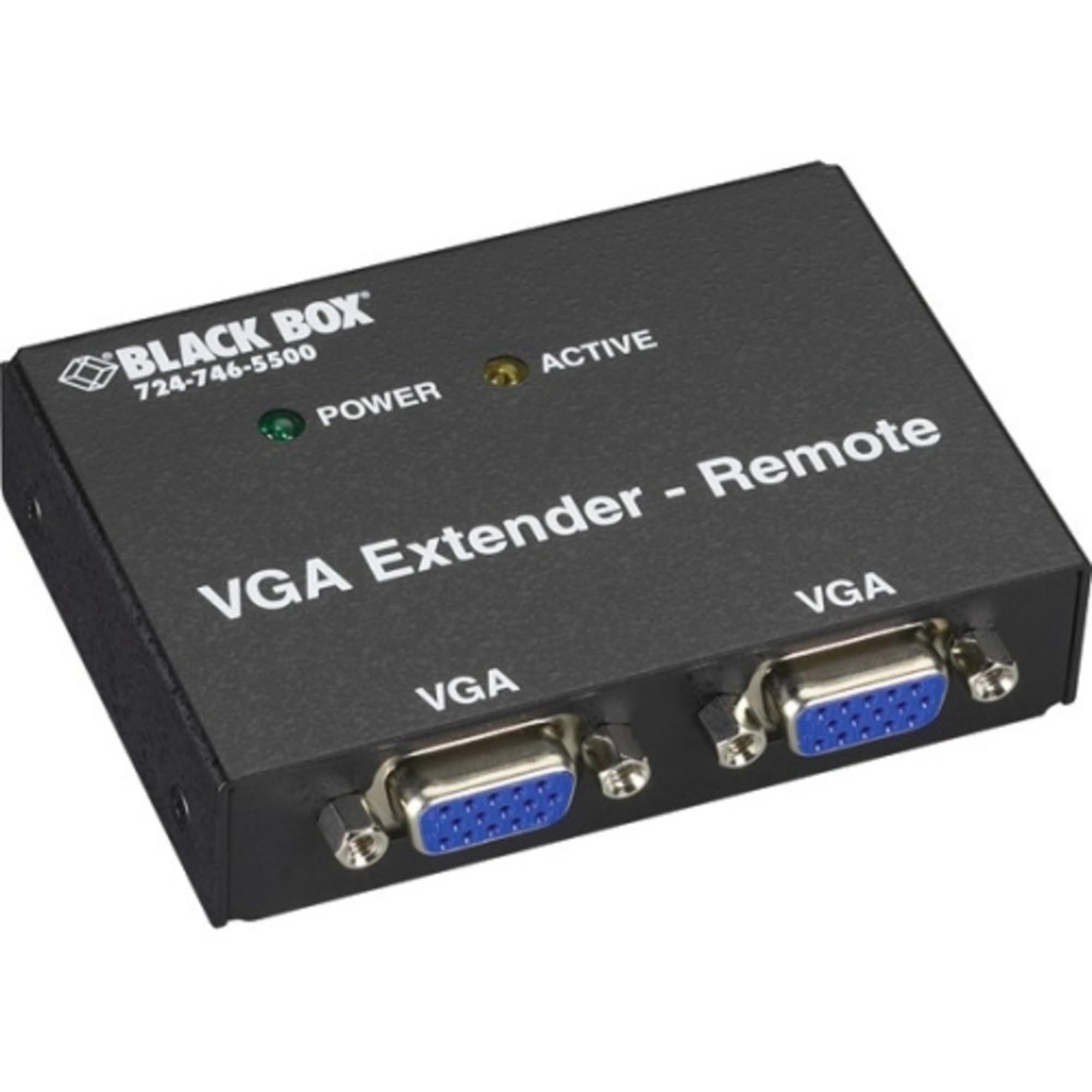 Black Box 2-Port VGA Receiver Extender - High Quality Video Signal Transmitter for PC, Laptop, Monitor | Perfect for Office, Classroom & Home Theater Setup