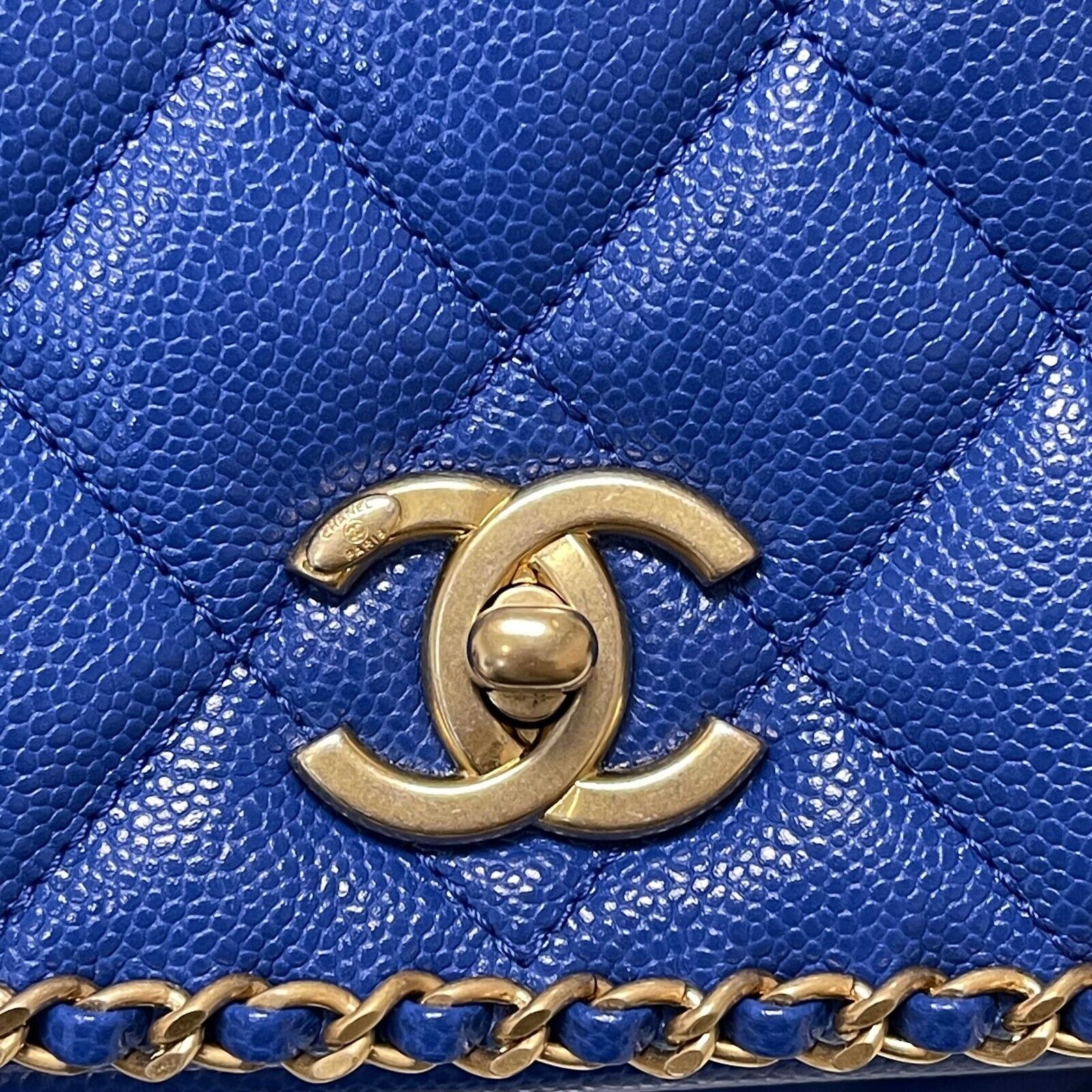 Chanel Mini Flap Bag with Multi Chain Strap - Quilted Caviar Leather in 22B Blue | Luxury Crossbody Purse for Women, Perfect for Evening Events & Date Nights