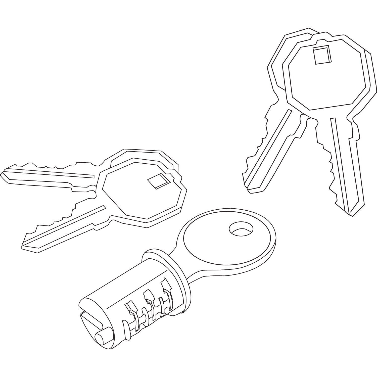 Alera® Lock Core Set for Alera Metal File Pedestals - Chrome Finish | Secure File Cabinet Replacement Keys | Perfect for Office Storage & Document Organization