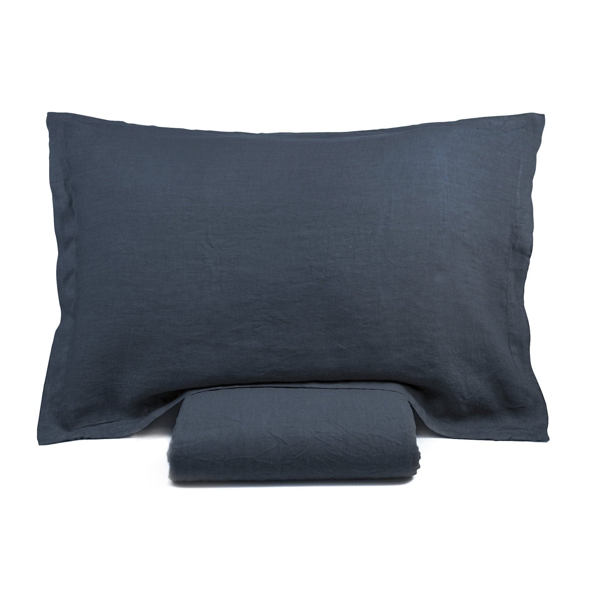 Lisola Store Pure Linen Twin Duvet Cover Set - 160 x 250 cm Duvet Cover + 80 x 50 cm Pillowcase - Made in Italy - Wrinkle Resistant - 100% Natural - Perfect for Bedroom, Guest Room & Vacation Homes