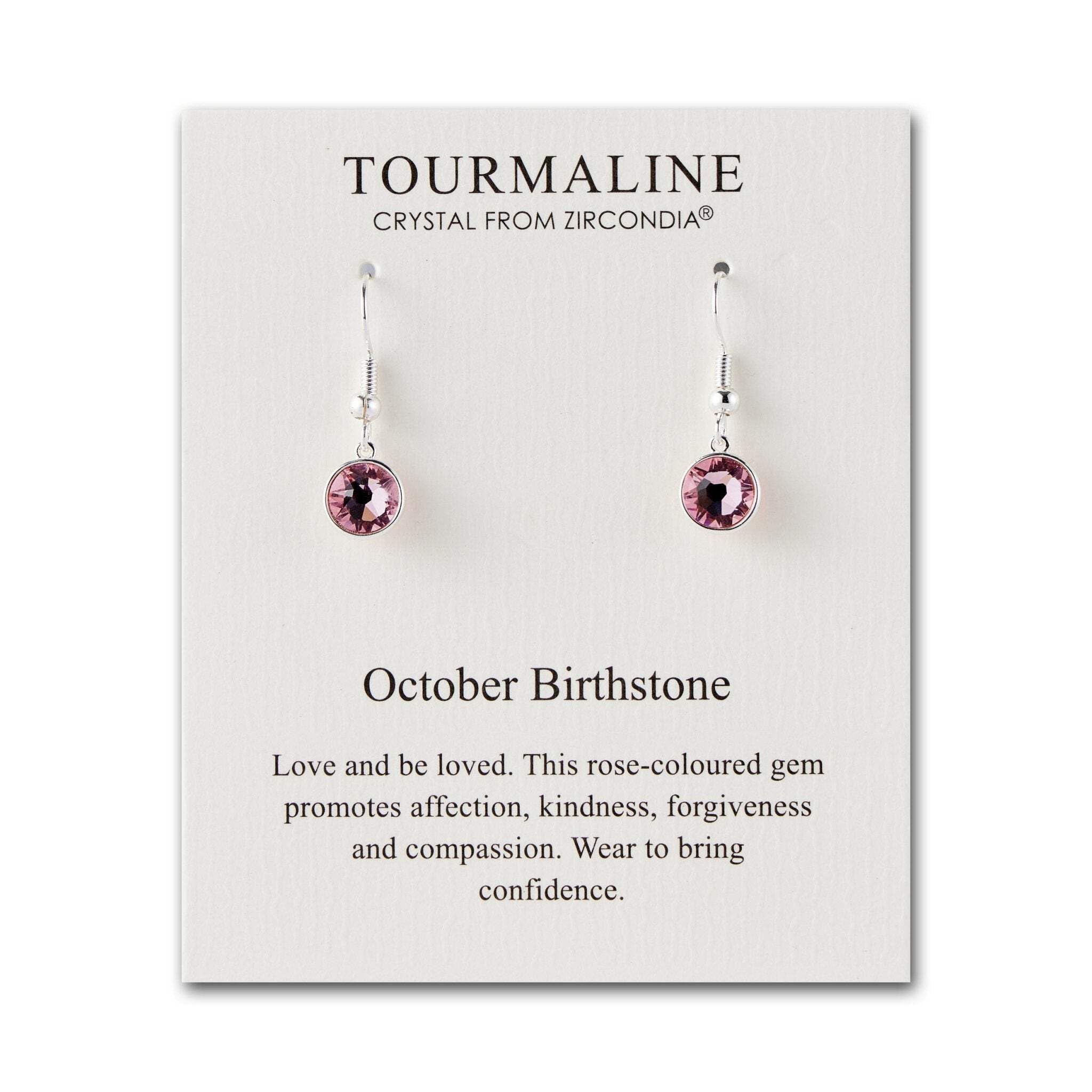 Pink Tourmaline October Birthstone Earrings for Women - Elegant Gift