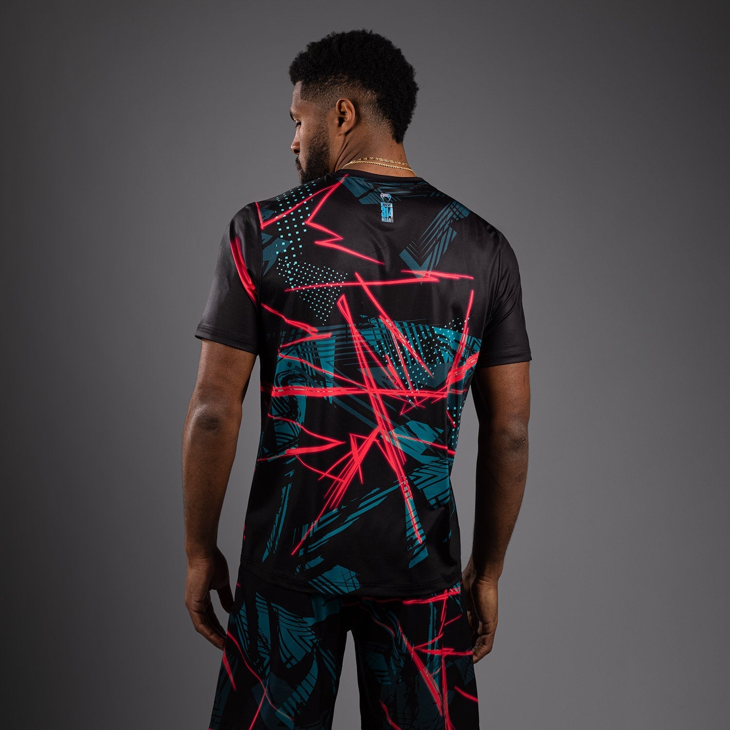 UFC Fusion By Venum Miami Edition Fight Week Men’s Dry Tech T-Shirt - Black | Moisture-Wicking Performance Shirt for MMA Training & Gym Workouts