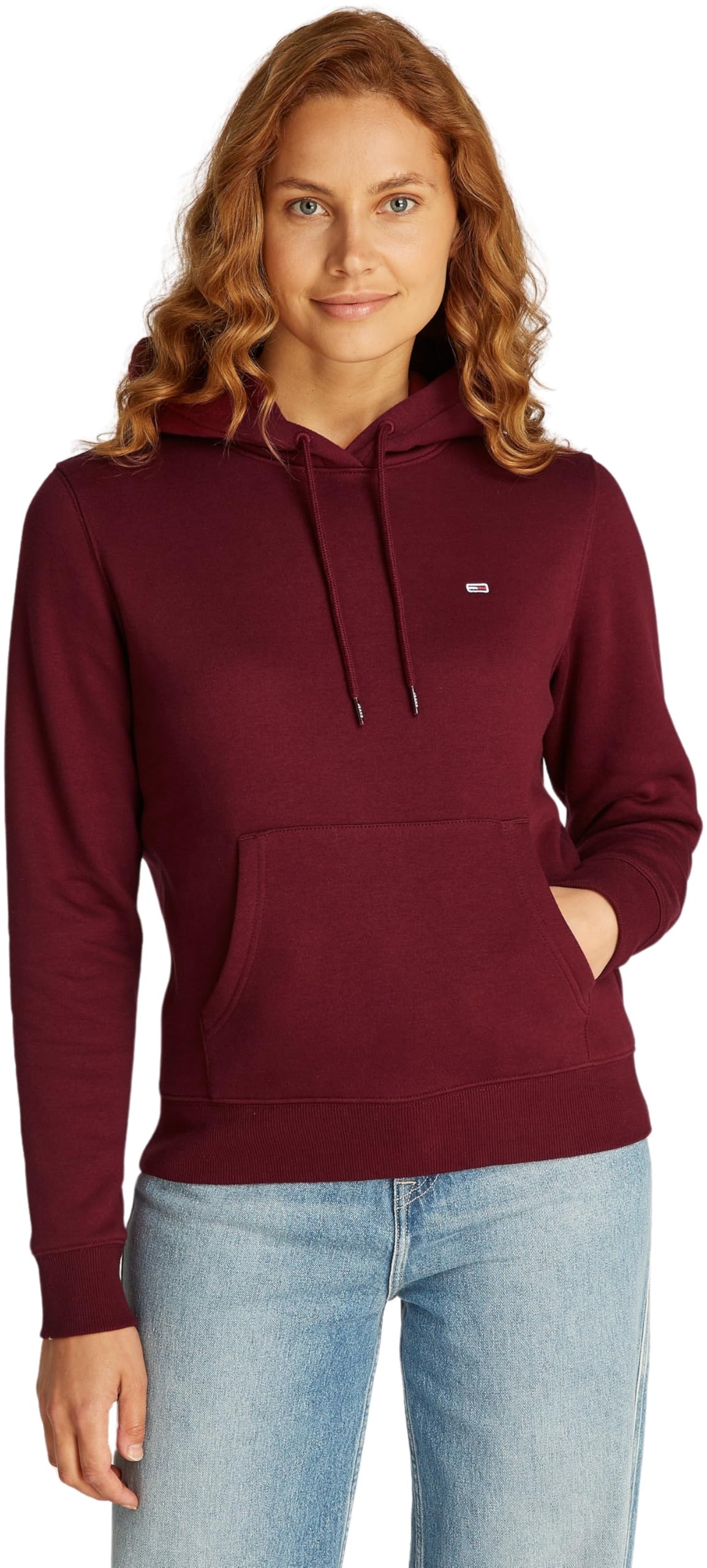 Tommy Jeans Women's Flag Regular Fit Hooded Sweatshirt - Casual Comfort for Everyday Wear & Street Style Fashion