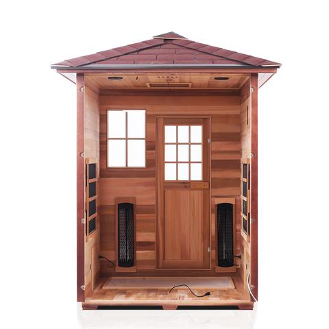 Enlighten Sauna Sierra 3-Person Full Spectrum Infrared Sauna for Indoor & Outdoor Use - Relaxation, Detox & Muscle Recovery at Home or Backyard