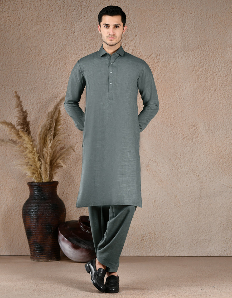 Premium Blended Blue Unstitched Suit Fabric by J. Junaid Jamshed - Perfect for Custom Tailoring, Formal Wear & Special Occasions