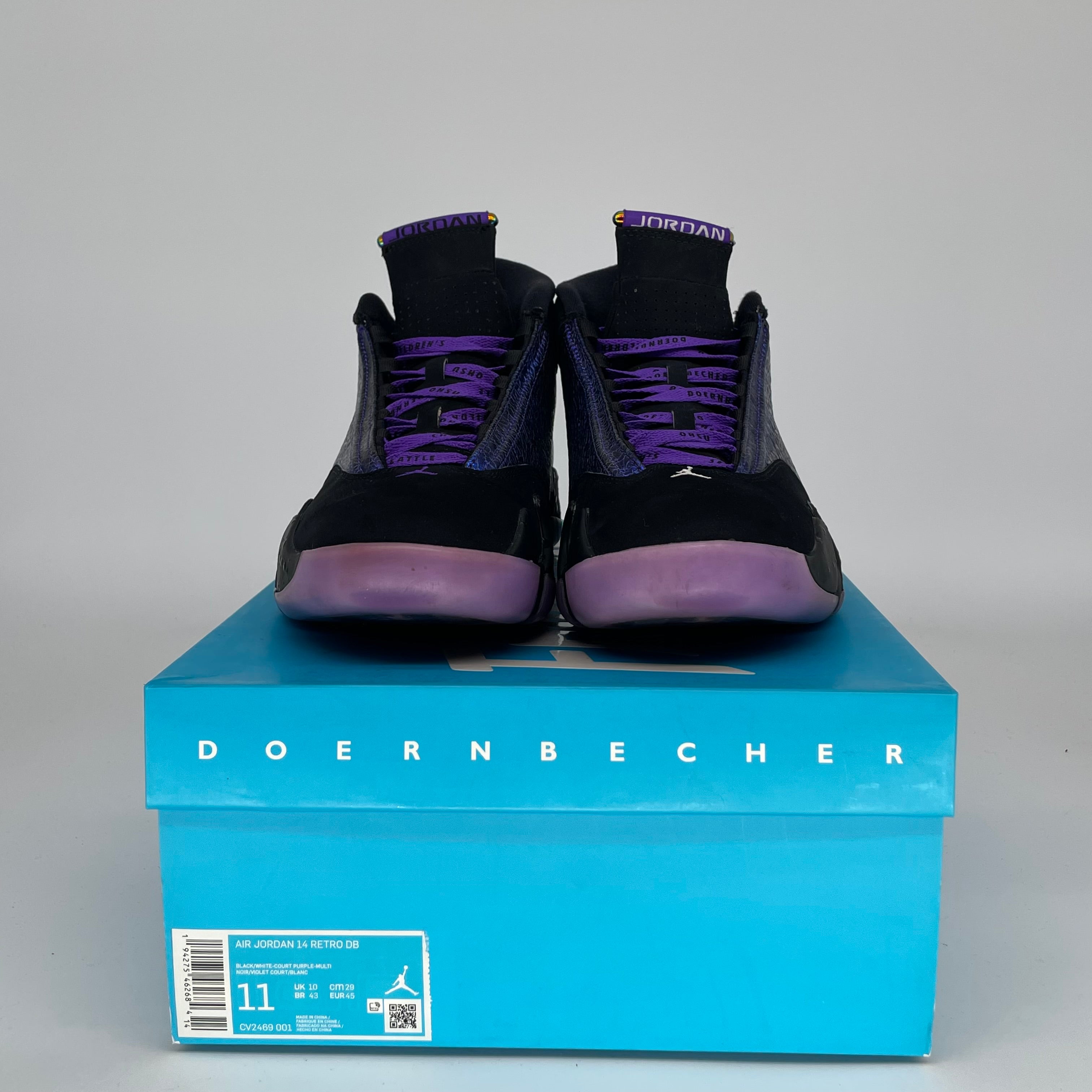 AIR JORDAN 14 DOERNBECHER Retro Basketball Shoes Men's Size 11 Black CV2469-001 - Perfect for Sneaker Collectors & Court Performance