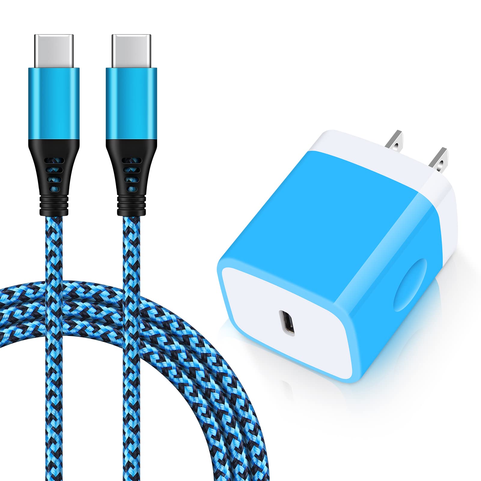 20W USB C Fast Charger Block & 6FT USB C to C Cable - Compatible with Samsung Galaxy A14/A13 5G/A03s/A54/S23/A53/S21 FE/Z Fold 4/A04S/A23/S22/S20/A32/A42/Z Flip4, Google Pixel 7/6a/5XL/4a, iPad Pro - PD Power Adapter for Quick Charging at Home, Office & Travel
