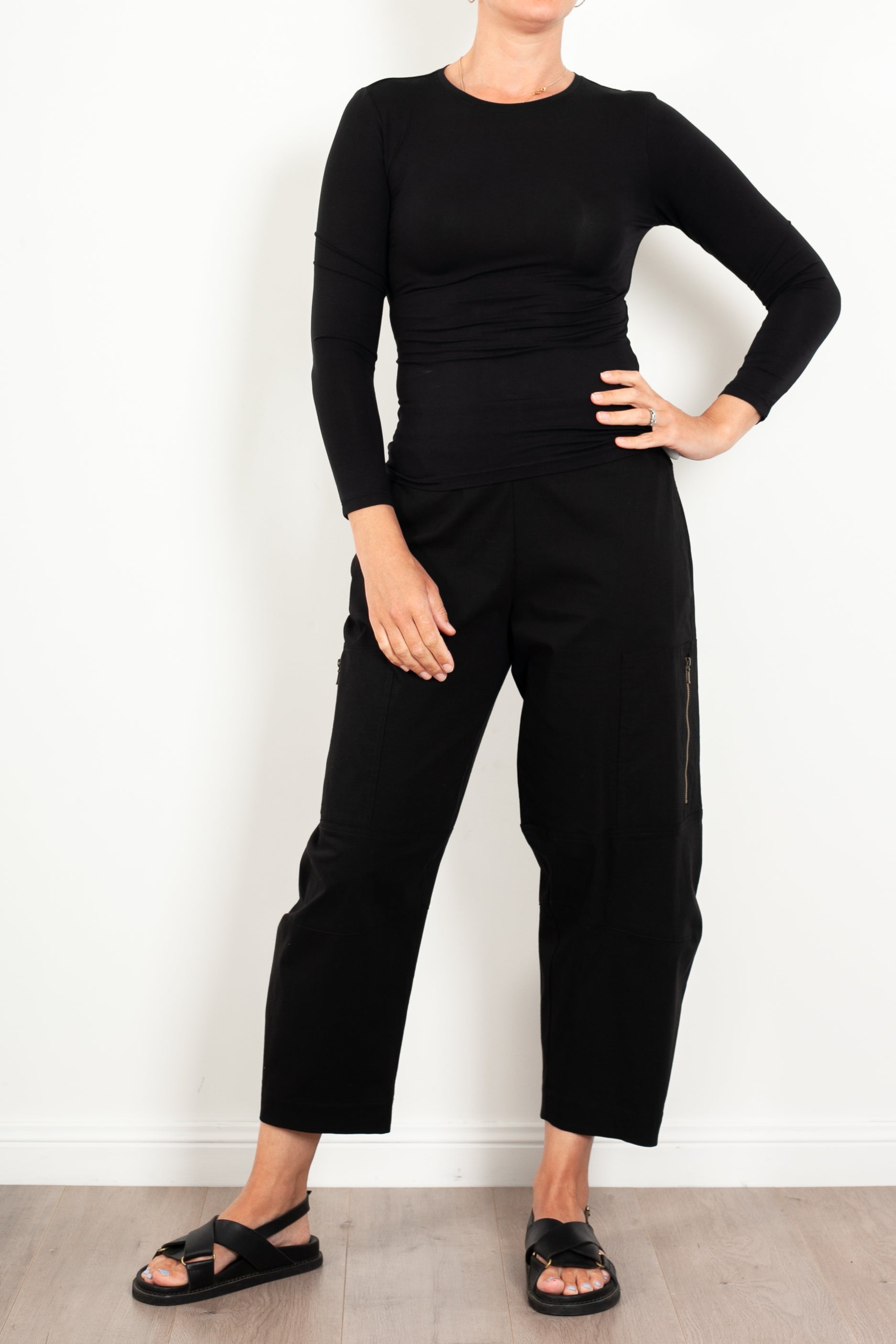 Tani Women's High Neck Long Sleeve Micromodal T-Shirt - Soft Stretchy Casual Top for Work, Yoga & Everyday Wear