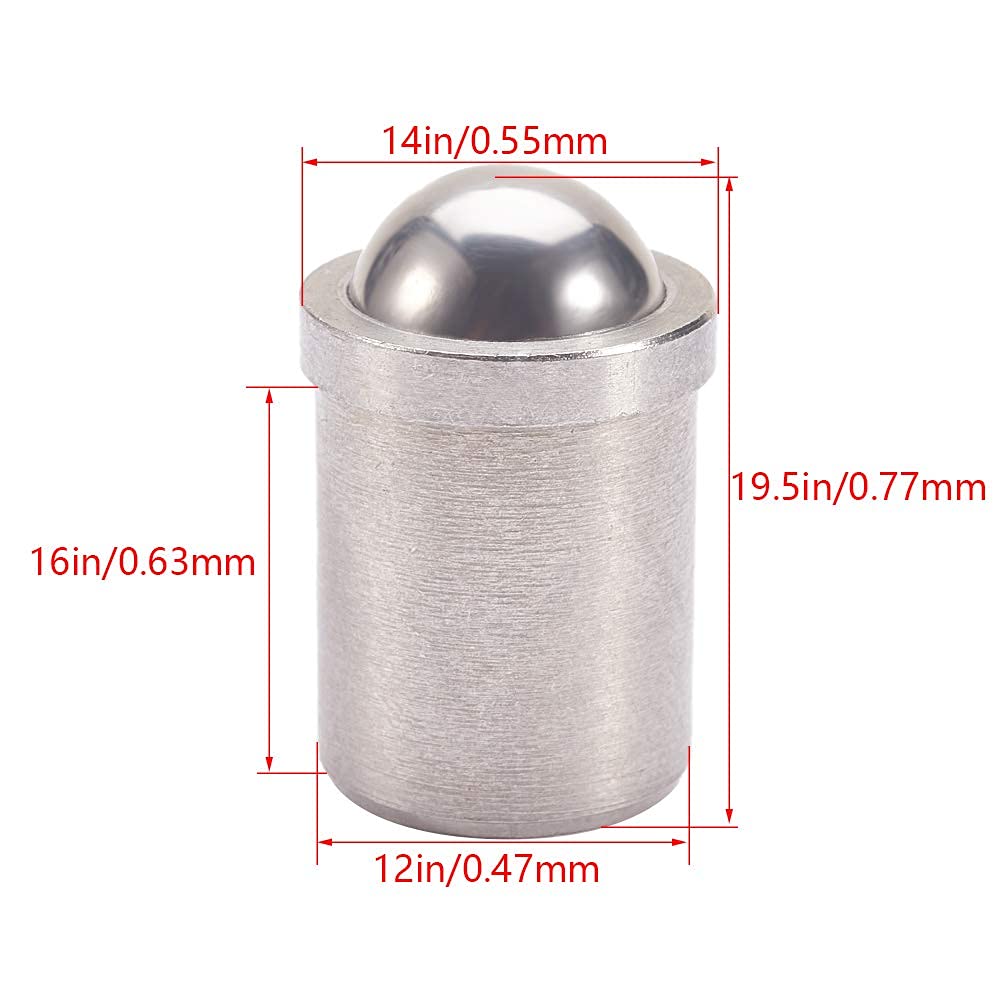 4Pcs Stainless Steel Ball Plunger Cabinet Door Catcher - 0.47