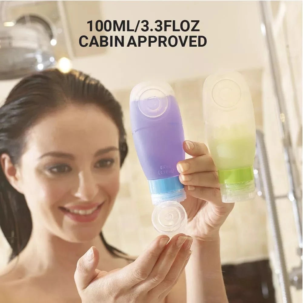 Go Travel Squeezy Bottles - Leak-Proof Silicone Travel Bottles for Toiletries | Perfect for Airplane Carry-On, Gym & Camping Trips