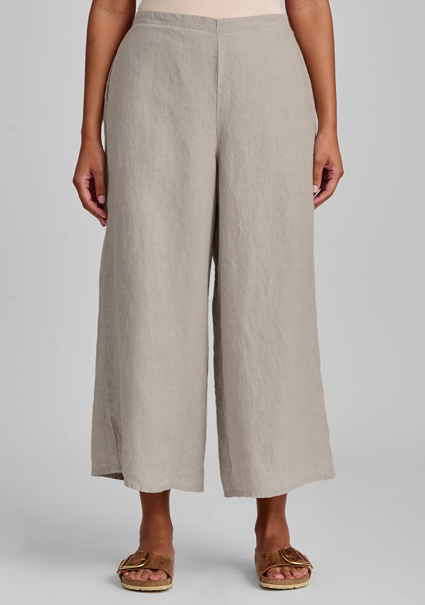 Sociable Flood Wide Leg Linen Pants for Women - Breathable Summer Casual Pants | Beach Vacation, Yoga, Lounge Wear - FINAL SALE