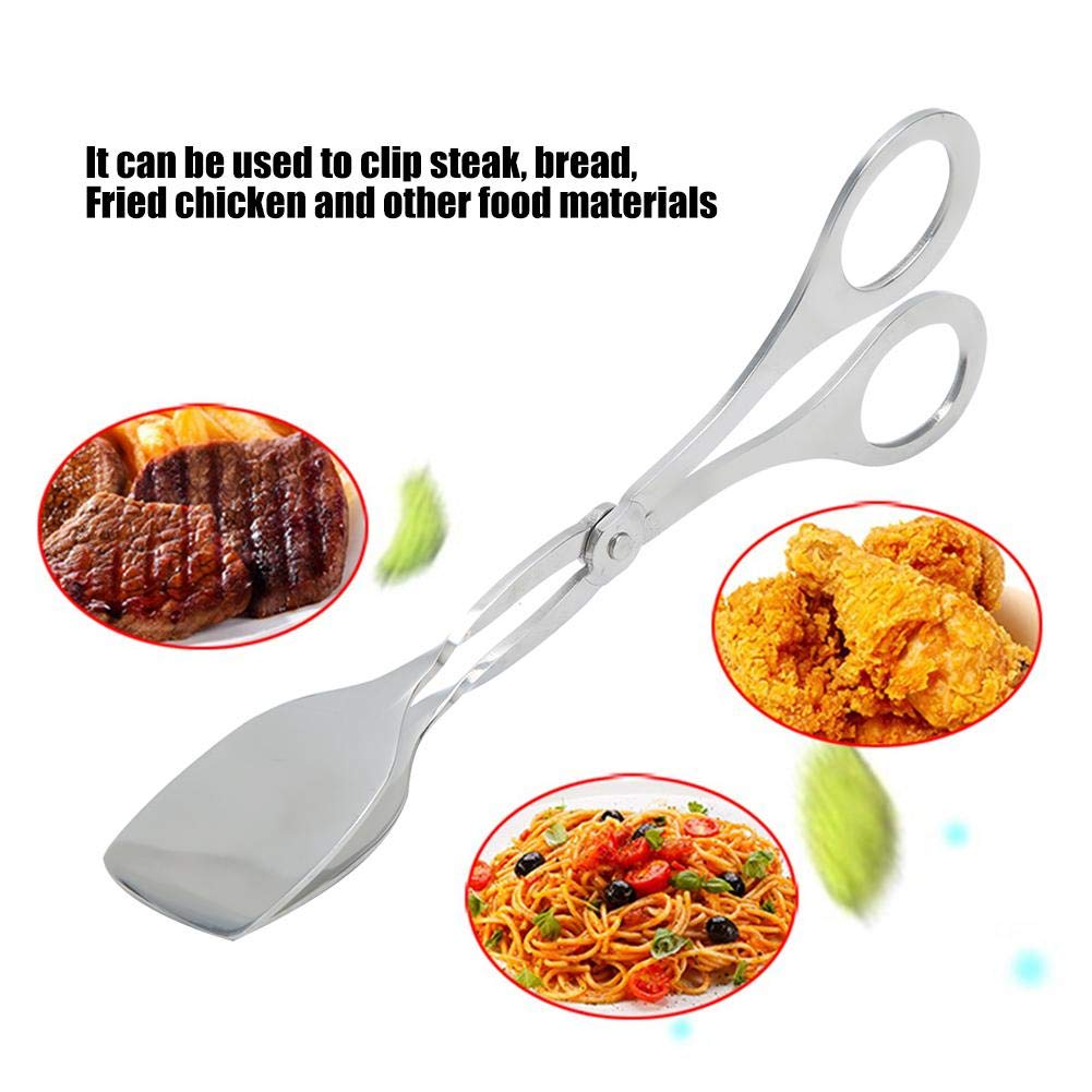 Stainless Steel Scissor Cooking Tongs - Durable BBQ Clip for Baking, Bread, Steak, and Kitchen Serving - Perfect for Grilling, Buffet, and Home Cooking