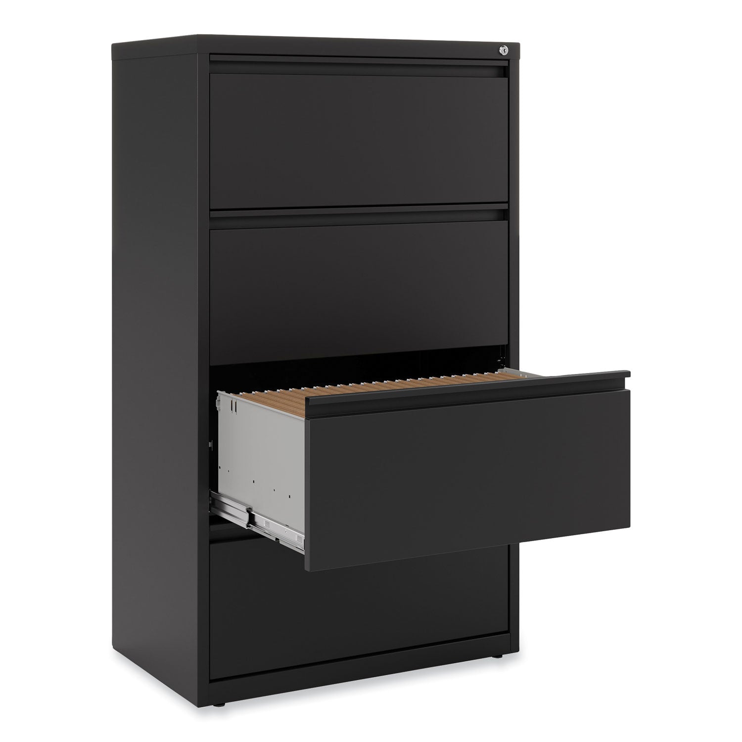Alera® 4-Drawer Lateral File Cabinet - Legal/Letter Size, Black (30