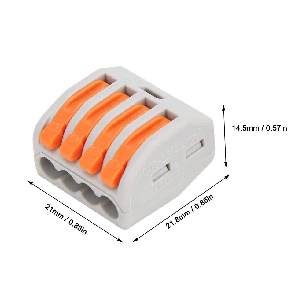 12 Pcs Spring Terminal Block Connectors - PCT-214 4 Way Cable Connector for Electrical Wiring, DIY Projects & Home Appliances
